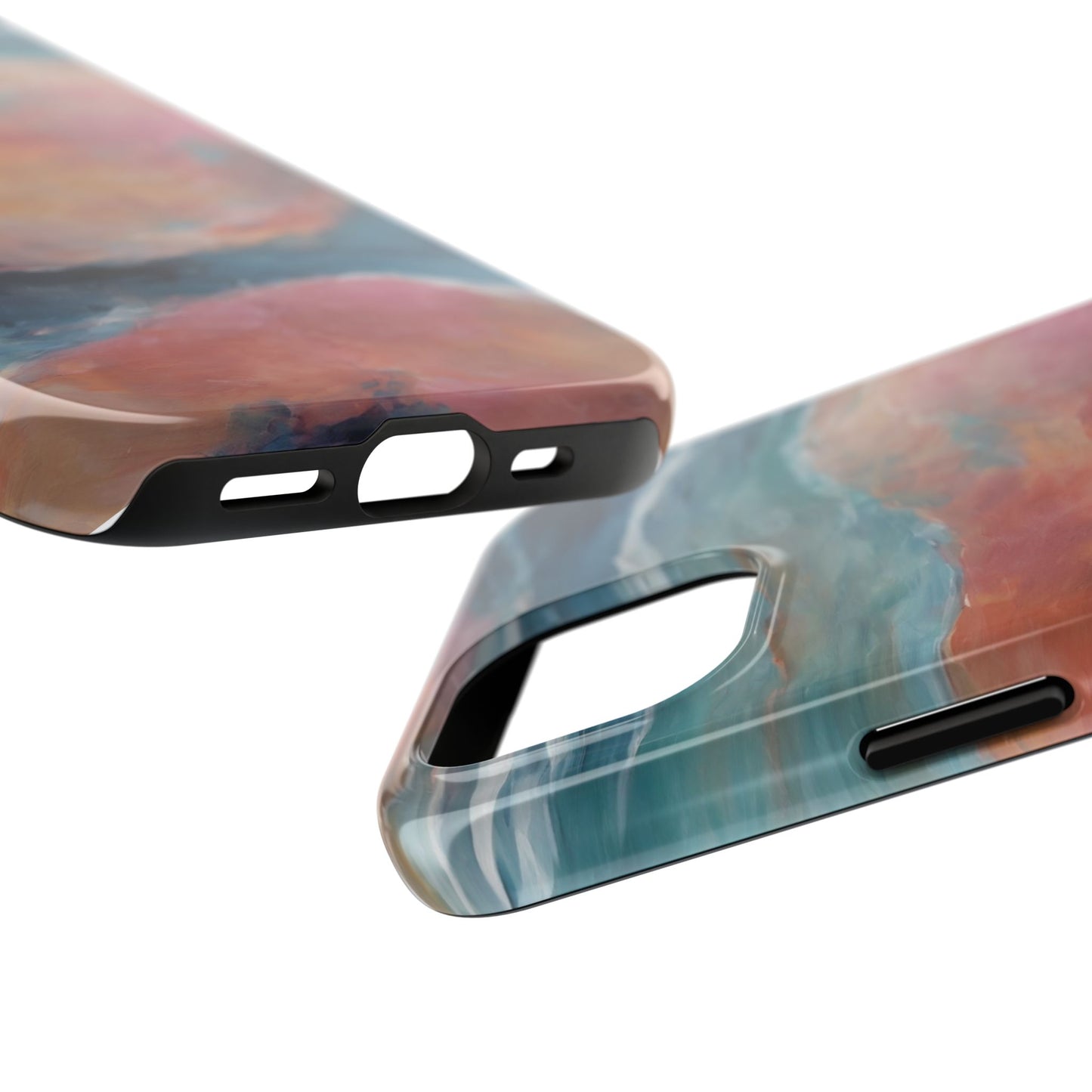 Artistic Painted Sea Tough Phone Case - Abstract Waves Design - for iPhone