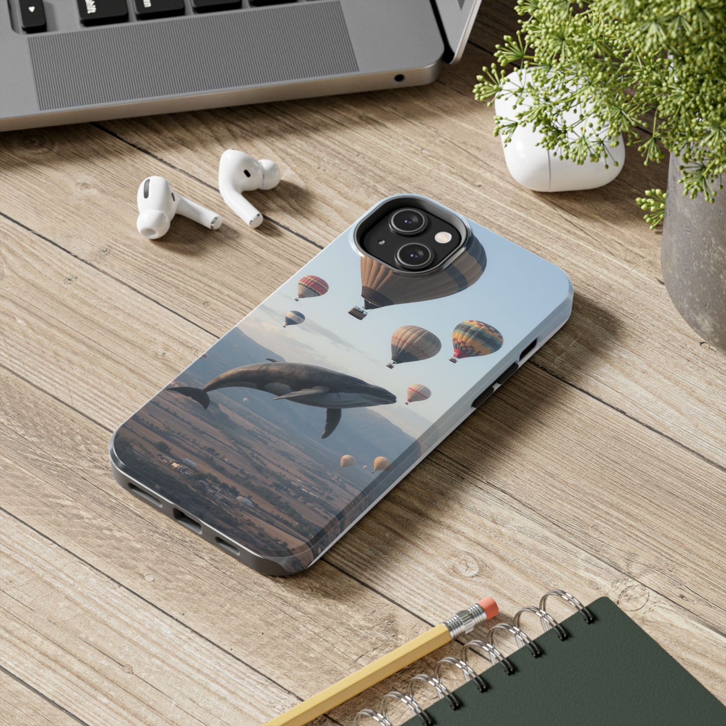 Whale Hot Air Balloon Tough Phone Case - Adventure & Nature Lovers