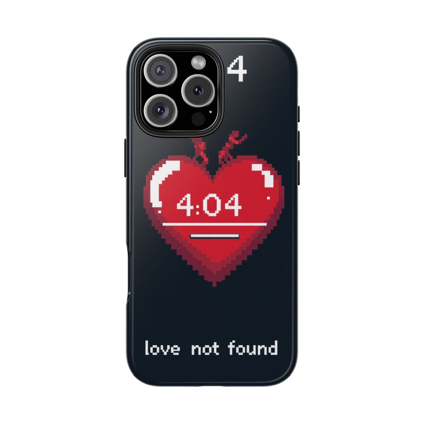 Vintage Pixel Heart Tough Phone Case - "404 Love Not Found" Design