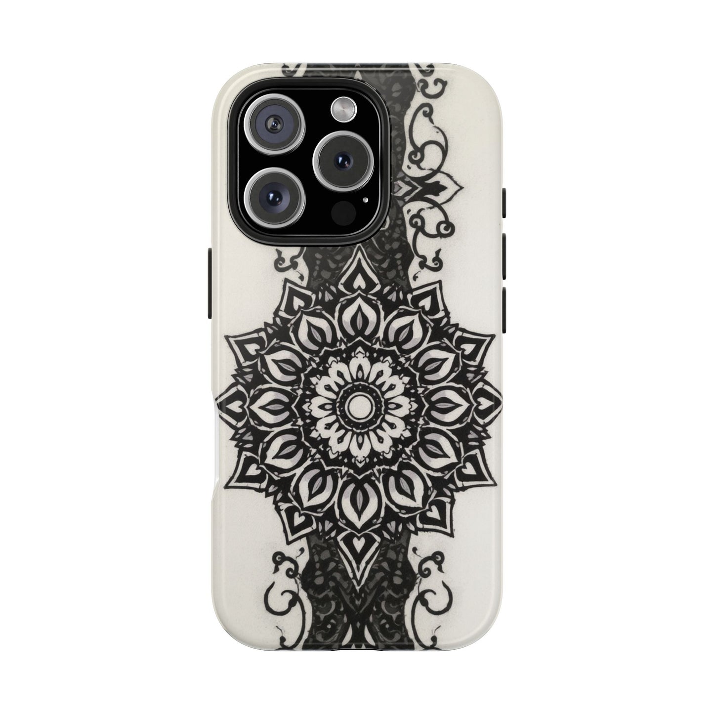 Stylish Tough Phone Cases with Dark Mandala Design - Durable and Unique Protection - for iPhone