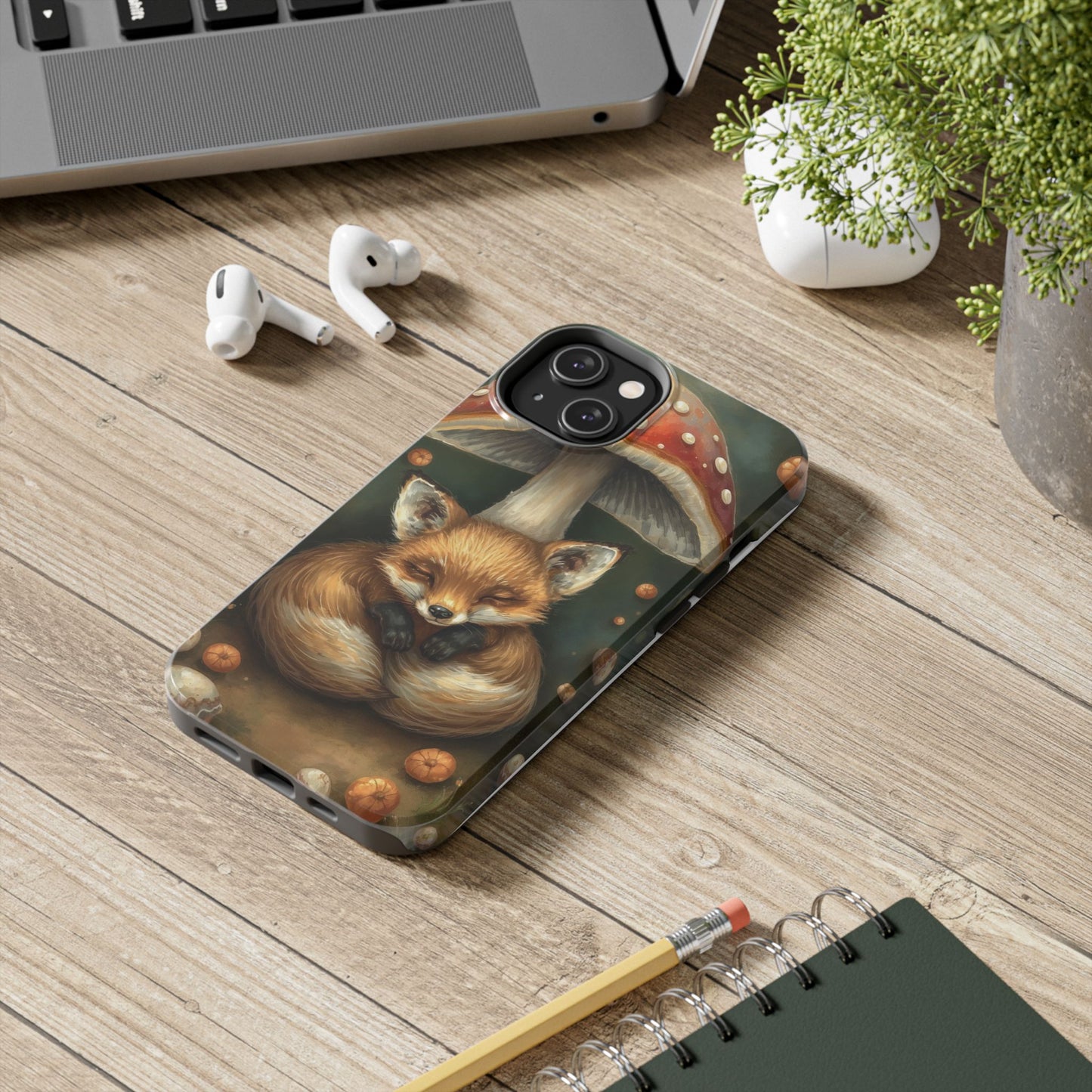 Cute Fox & Mushroom Phone Case - Tough Protective Cover