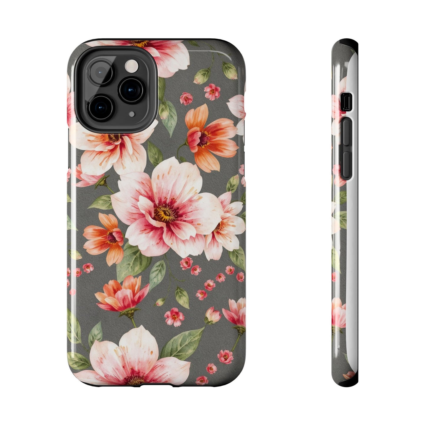Floral Pink Tough Phone Case - Stylish & Durable Floral Design - for iPhone