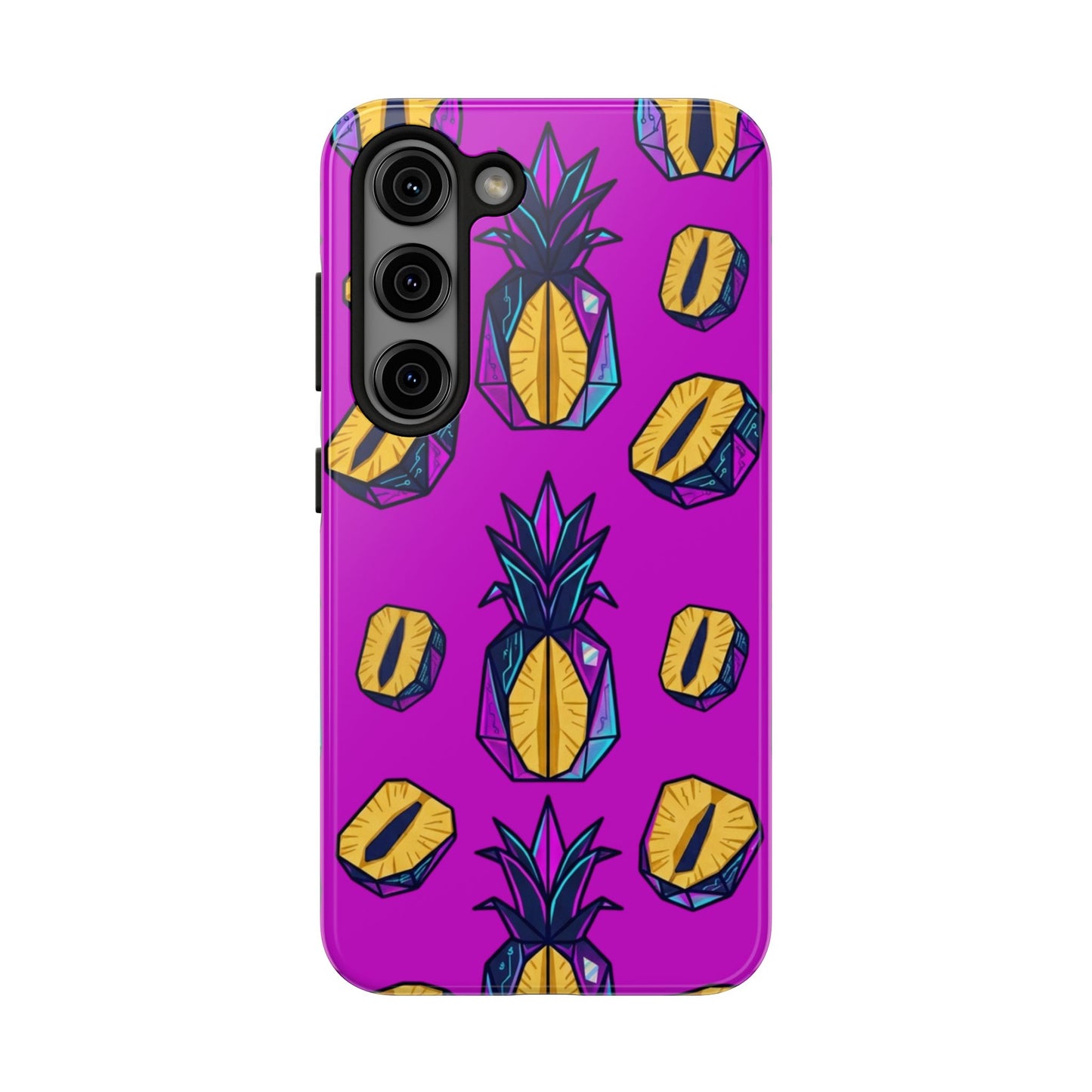 Cyberpunk Origami Pineapple iPhone Case