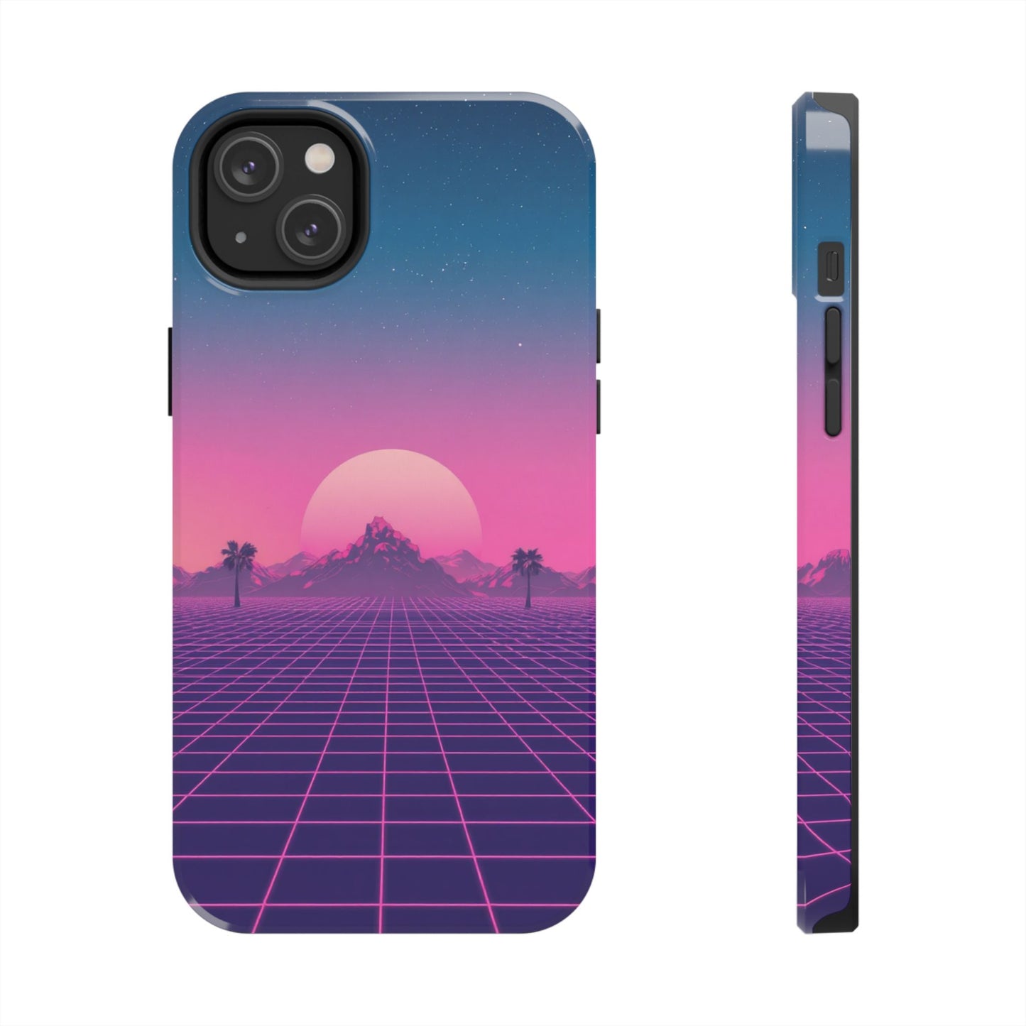 Retro Aesthetic Tough Phone Case - Vibrant Sunset Design
