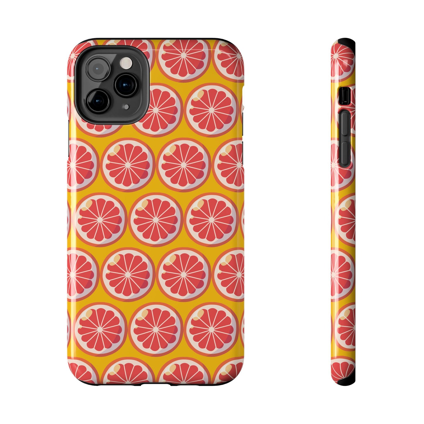 Citrus Pattern Tough Phone Case - Bright Grapefruit Design - for iPhone