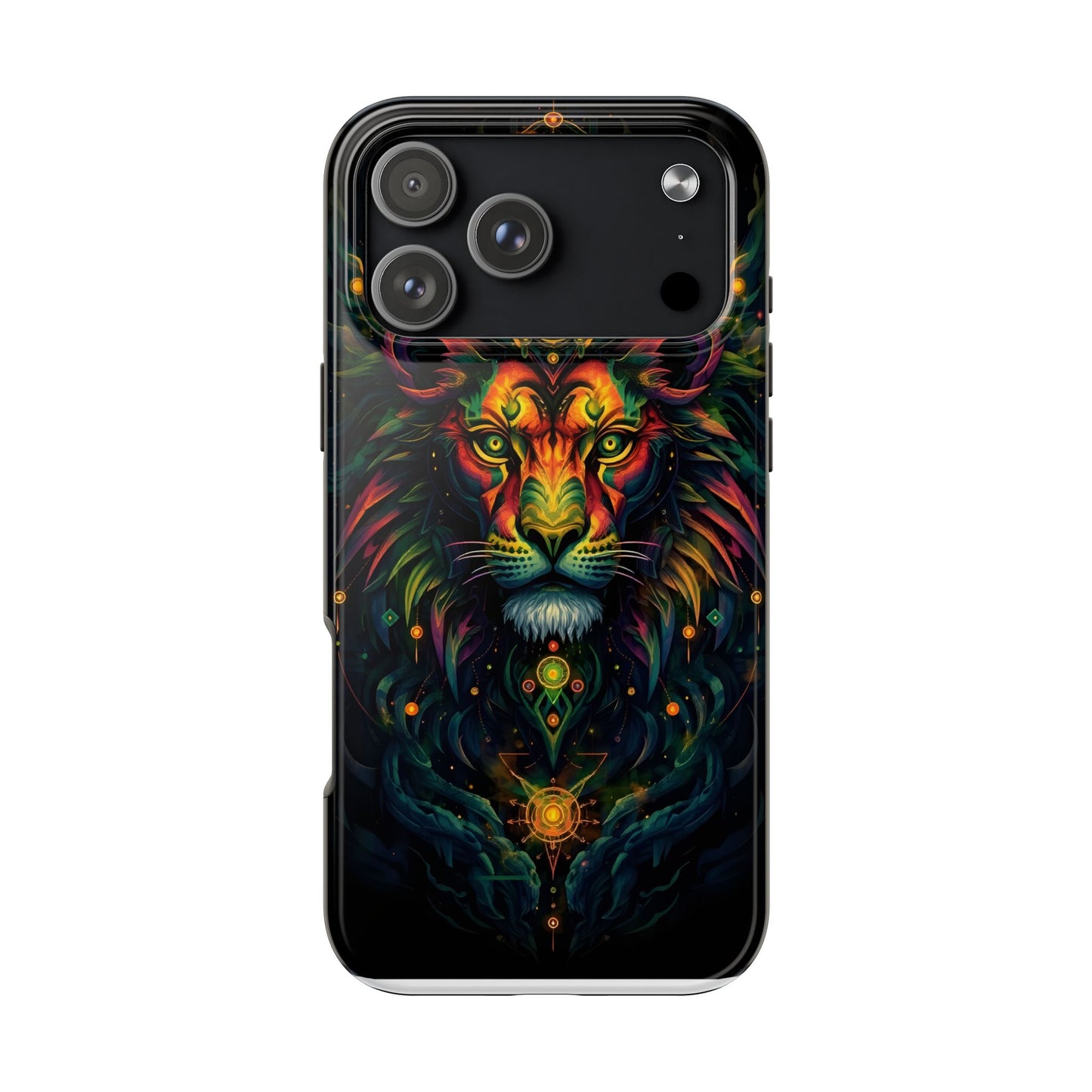 Vibrant Mystical Lion Art Tough Phone Case - Bold Protector for Animal Lovers - for iPhone