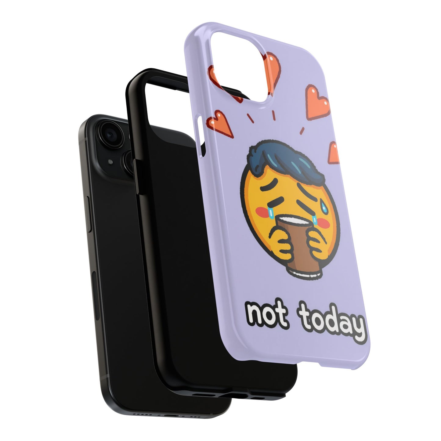 Cute Tough Phone Case - 'Not Today' Emoji Design