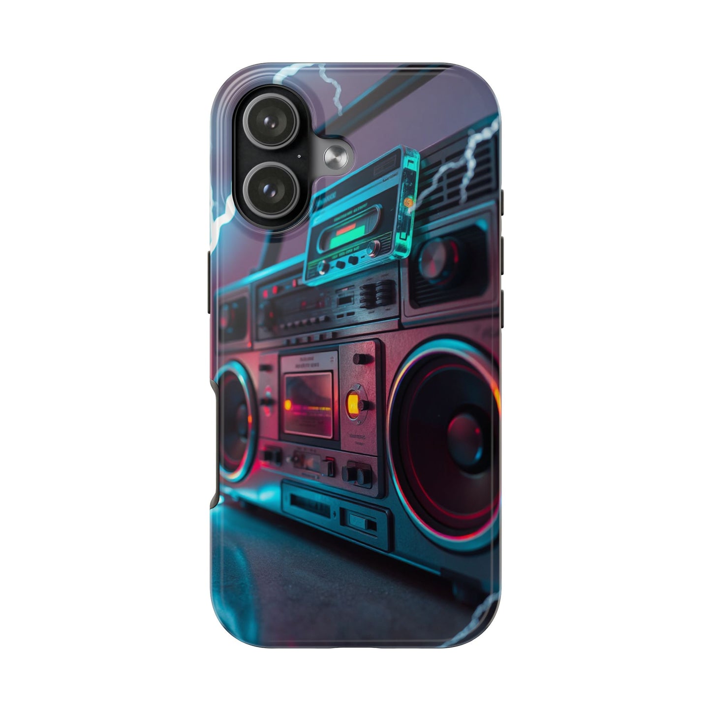 Retro Boombox Tough Phone Case – Vibrant Protection for Music Lovers