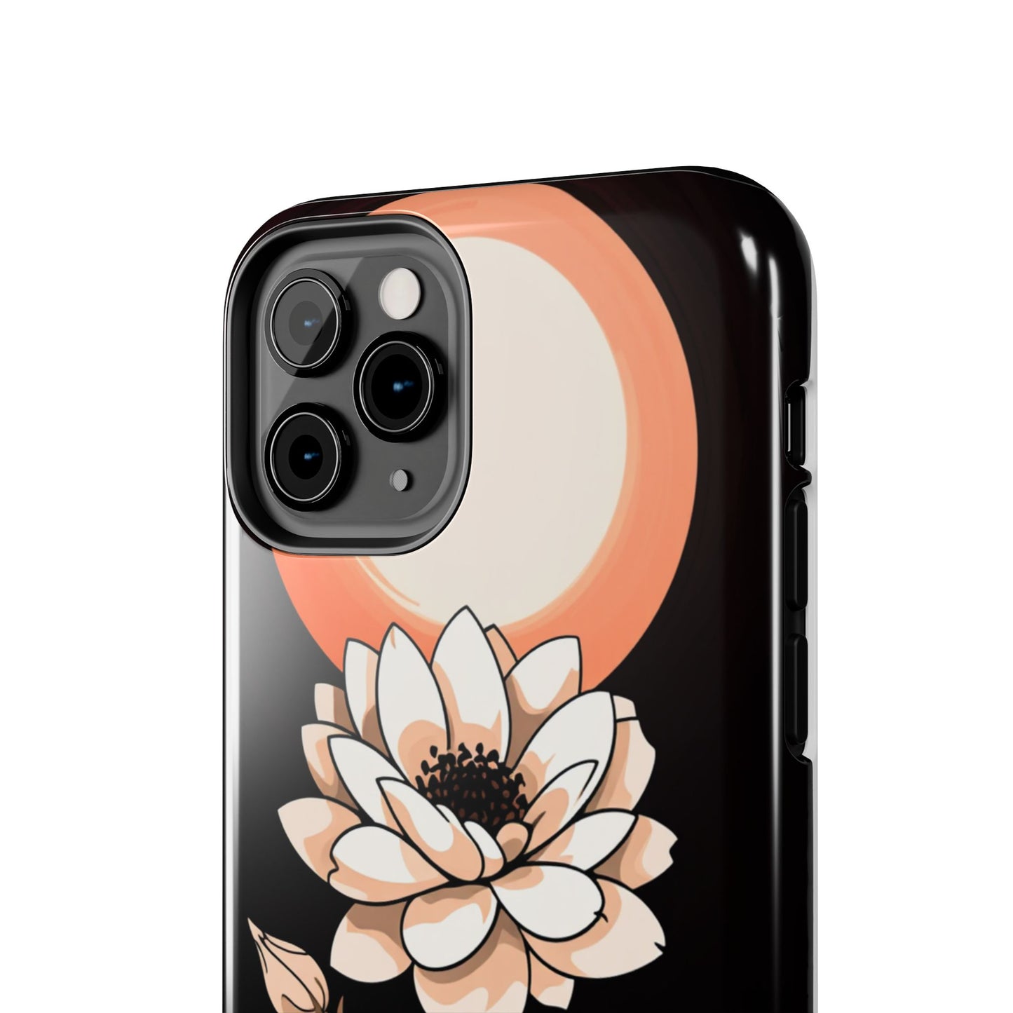 Elegant Contrast Floral Tough Phone Case - Stylish Protection for Your Device - for iPhone