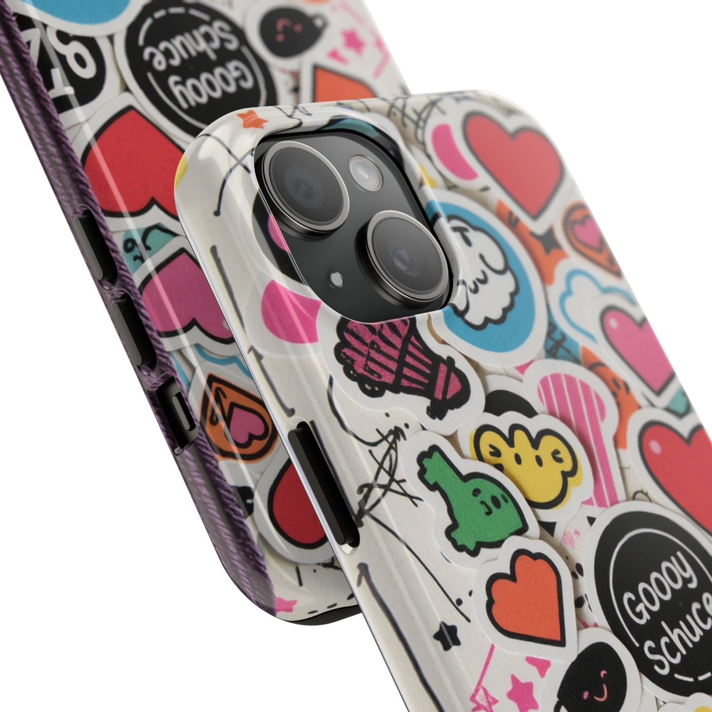 Colorful Stickers Phone Case - Fun & Trendy Tough Phone Cases