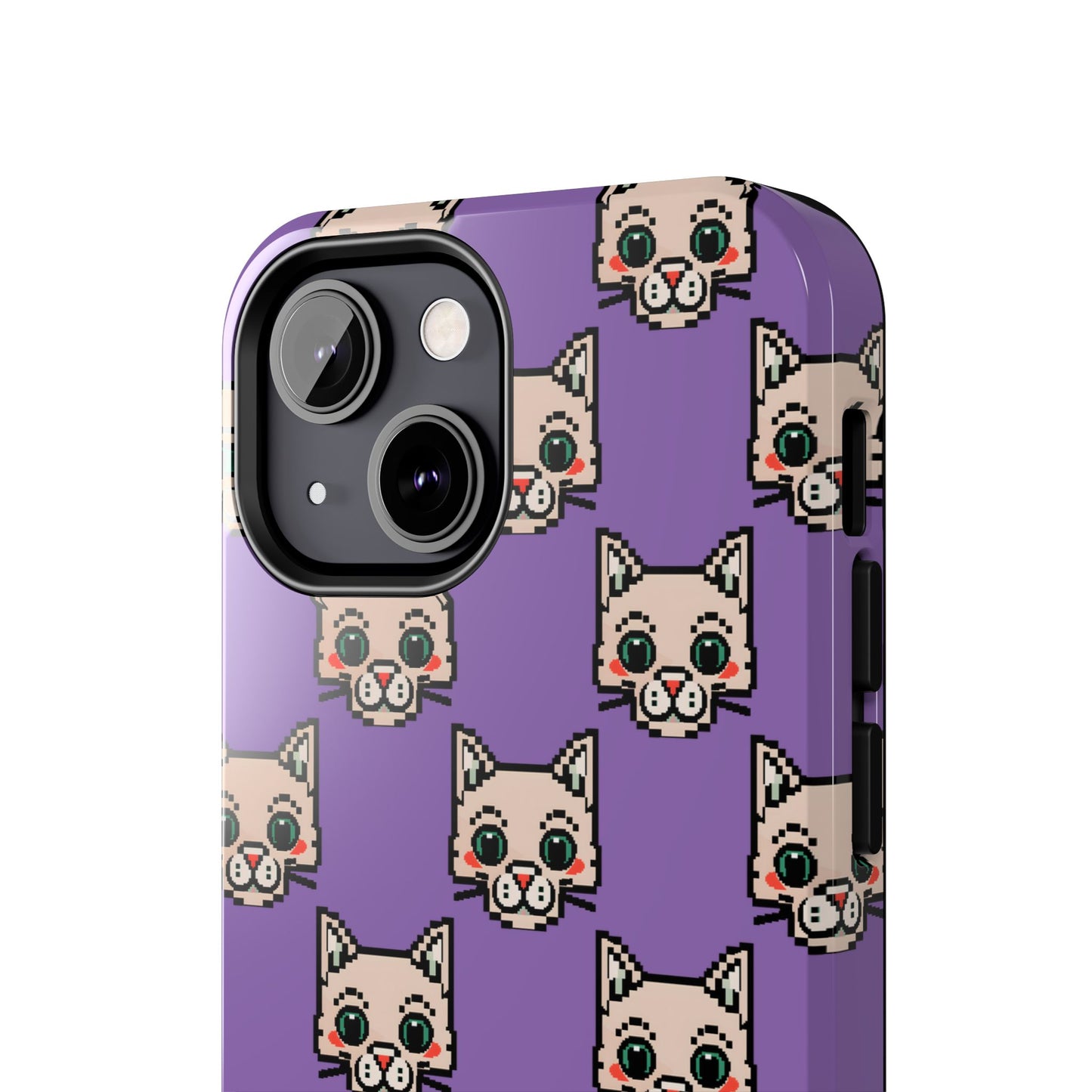 Cute Pixel Cat Tough Phone Case – Fun and Durable Protection for Cat Lovers - for iPhone
