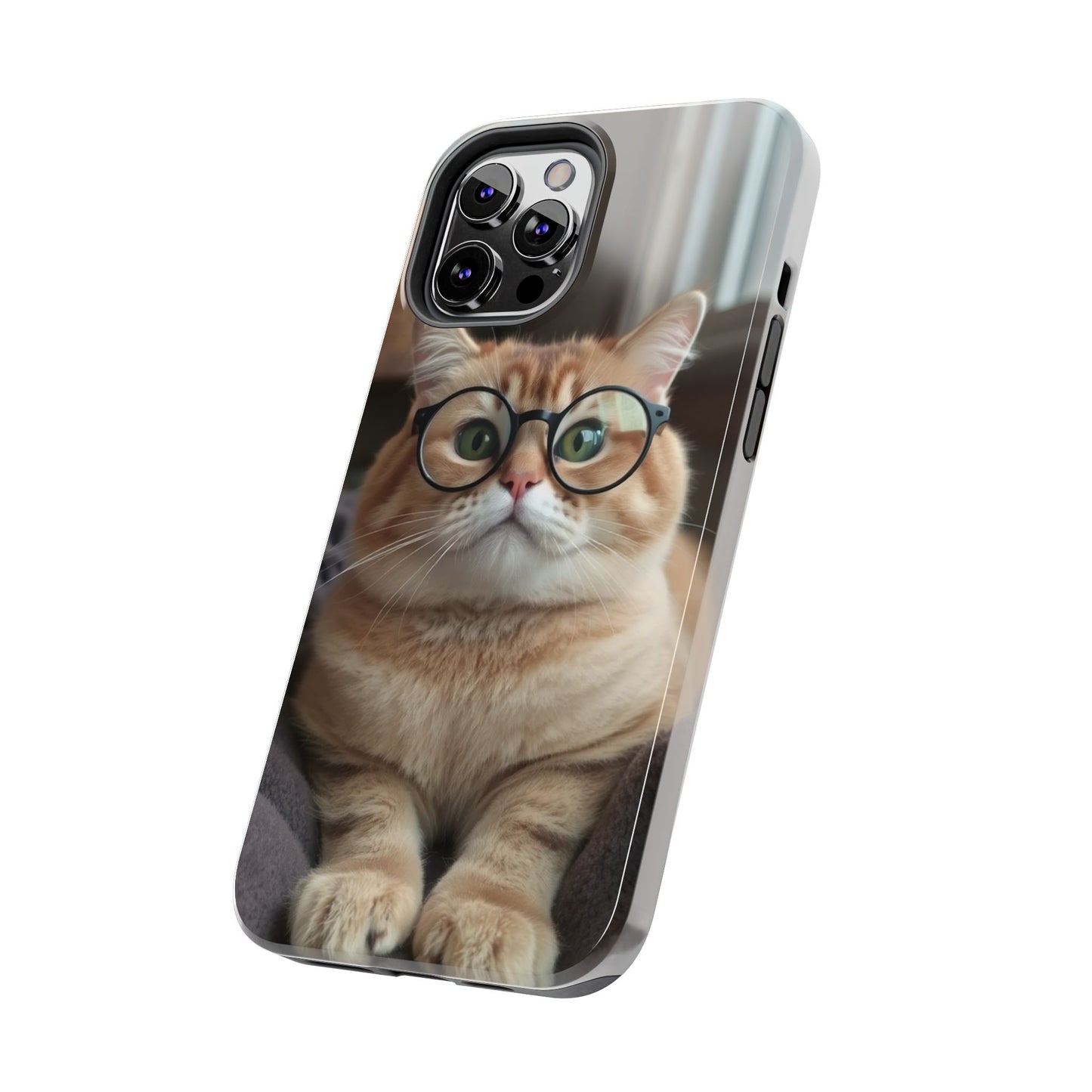 Cute Cat Glasses Tough Phone Case - Fun & Stylish Protection for Cat Lovers