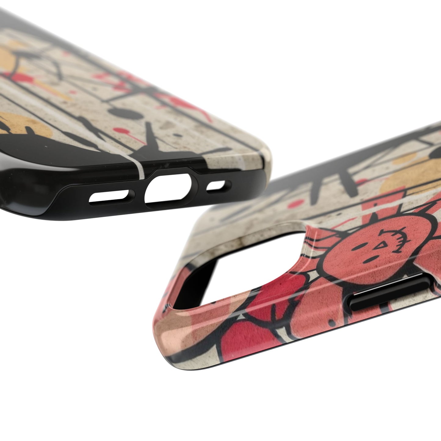 Artistic Tough Phone Case - Abstract Fun Grafitti Design for Protective Style - for iPhone