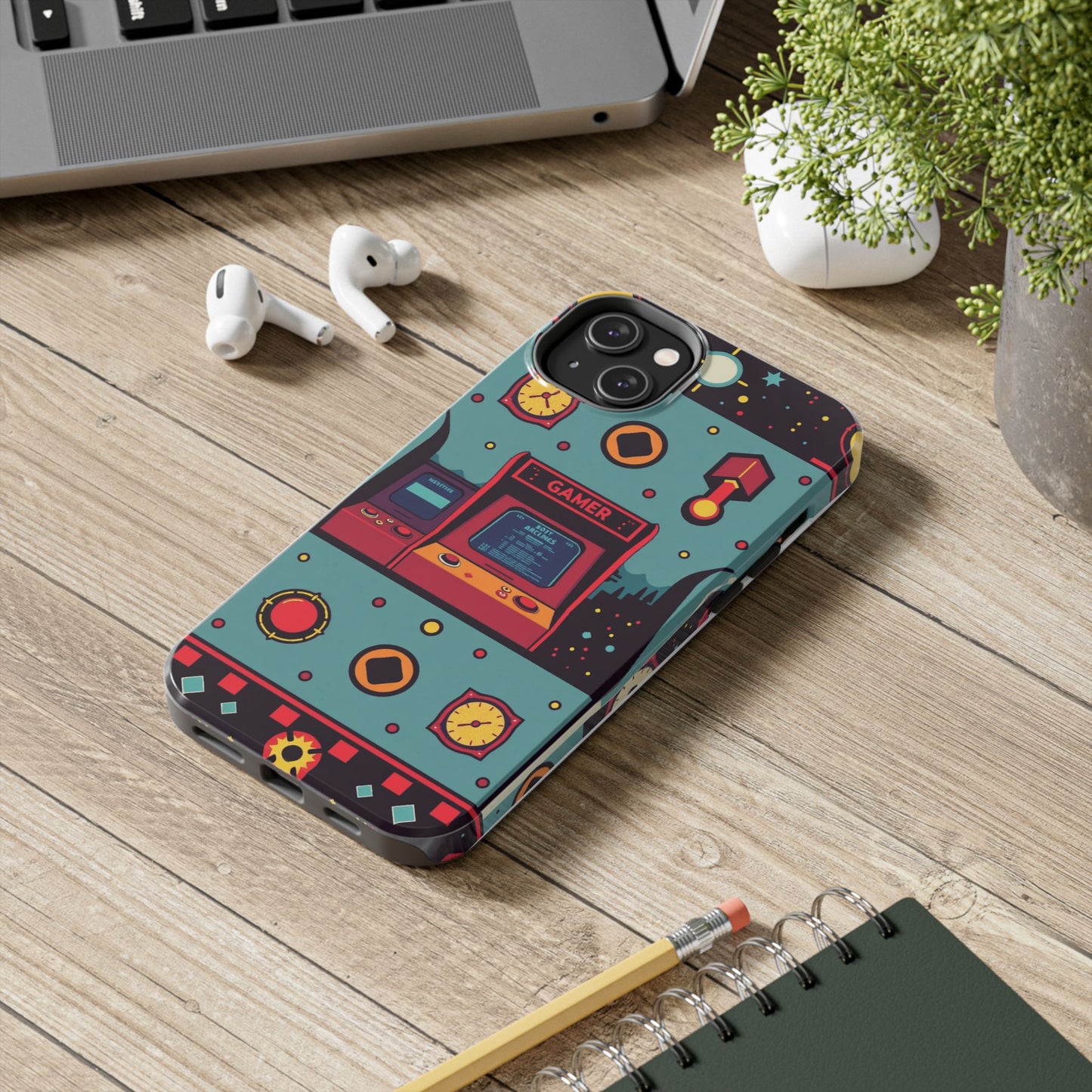 Retro Gamer Tough Phone Case - Vibrant Arcade Design for Gaming Enthusiasts - for iPhone