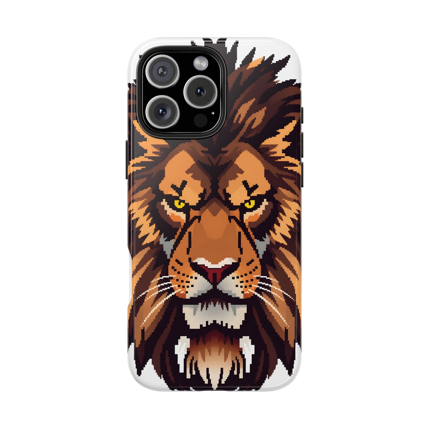 Fierce Pixelated Lion Tough Phone Case - Durable Design for Animal Lovers - for iPhone