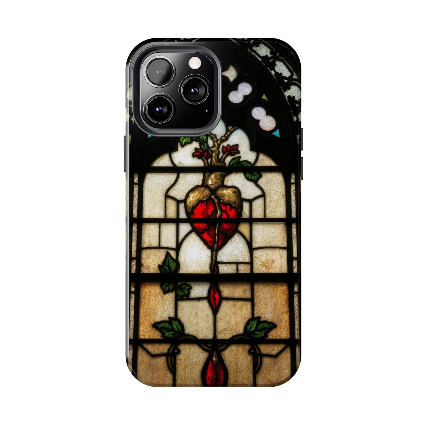 Stained Glass Heart Tough Phone Case - Unique Design for Protection & Style