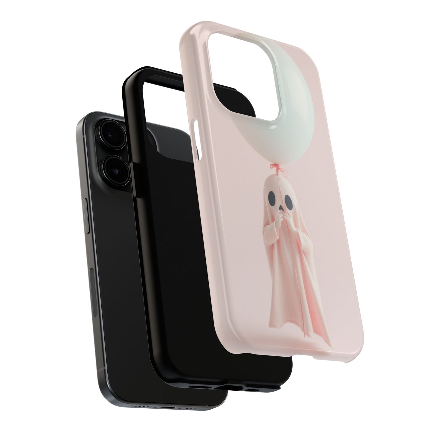 Cute Ghost Phone Case with Balloon - Tough Protection for Spooky Vibes