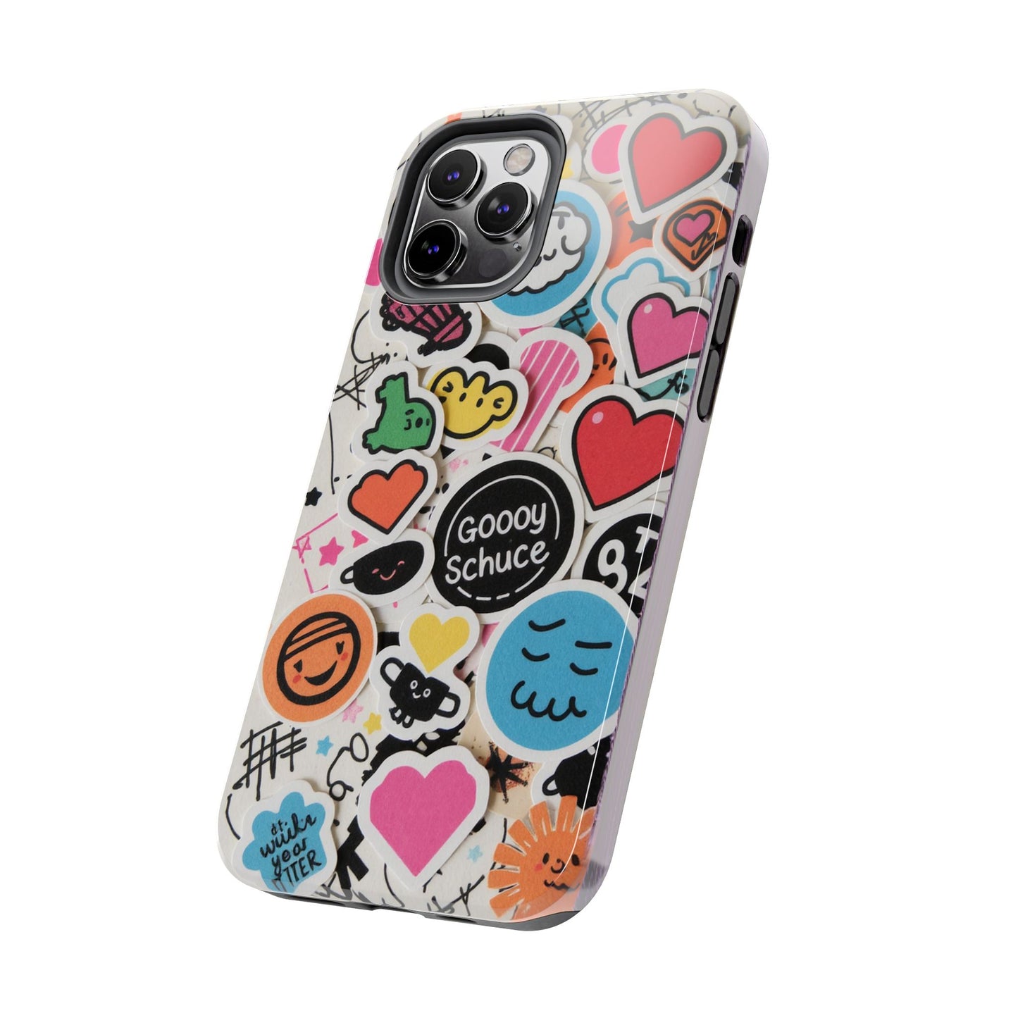 Colorful Stickers Phone Case - Fun & Trendy Tough Phone Cases