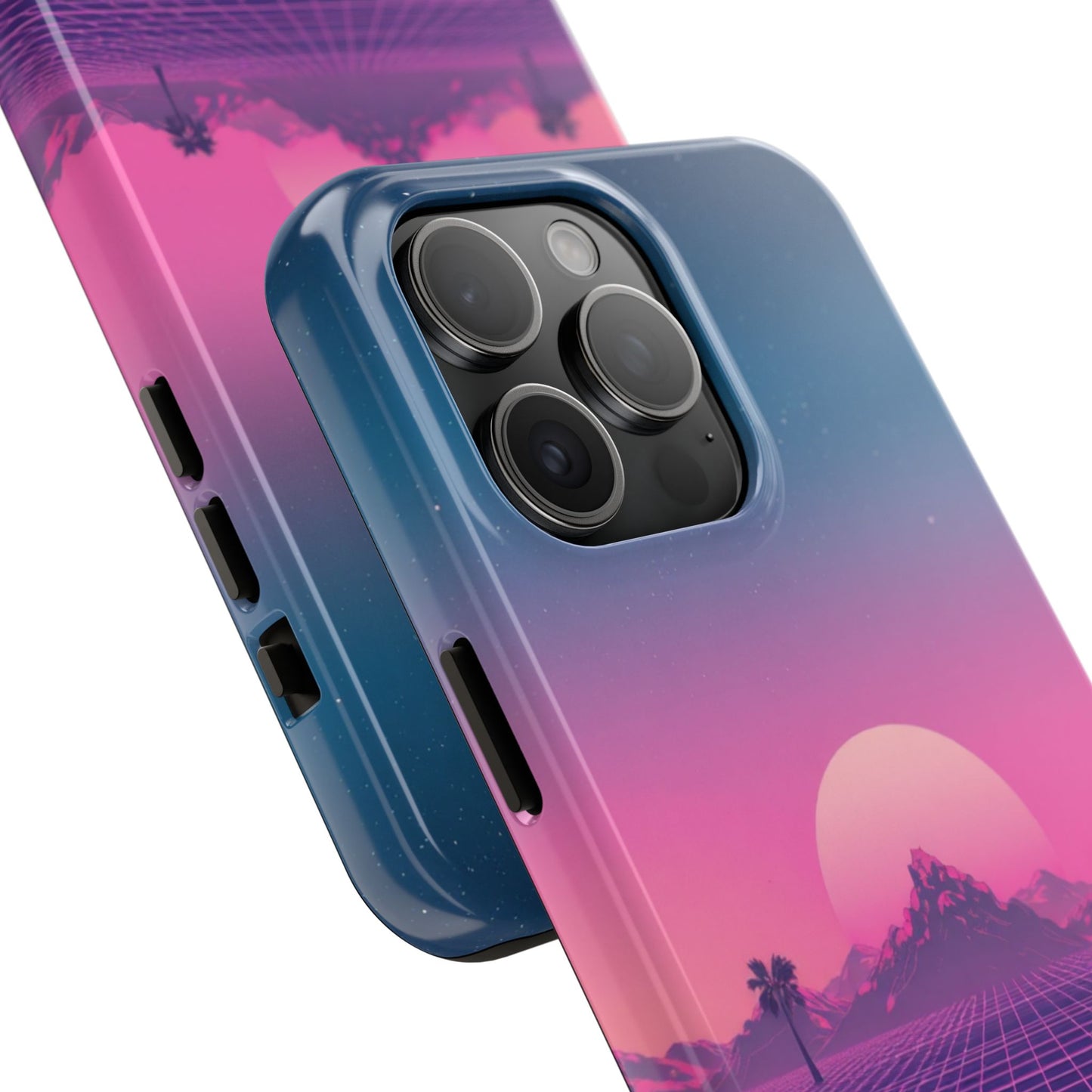 Retro Aesthetic Tough Phone Case - Vibrant Sunset Design