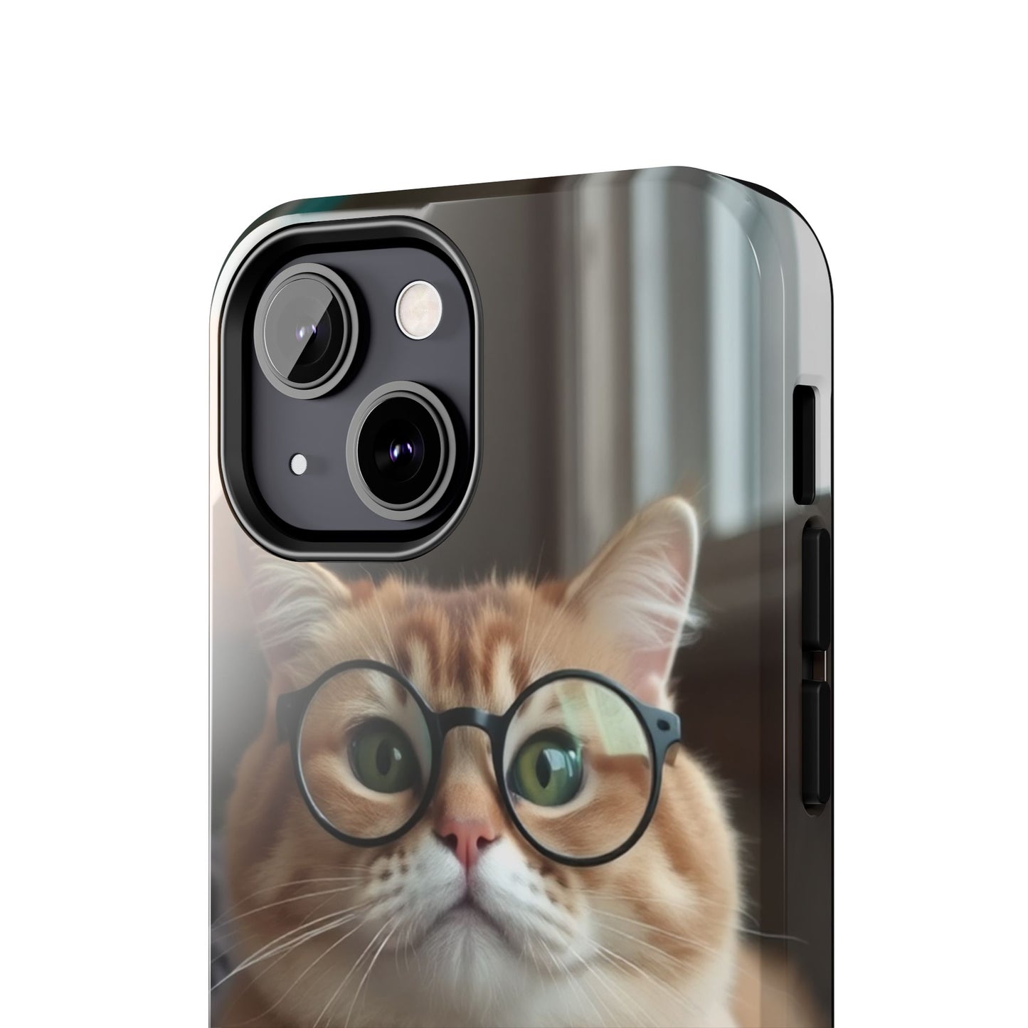 Cute Cat Glasses Tough Phone Case - Fun & Stylish Protection for Cat Lovers