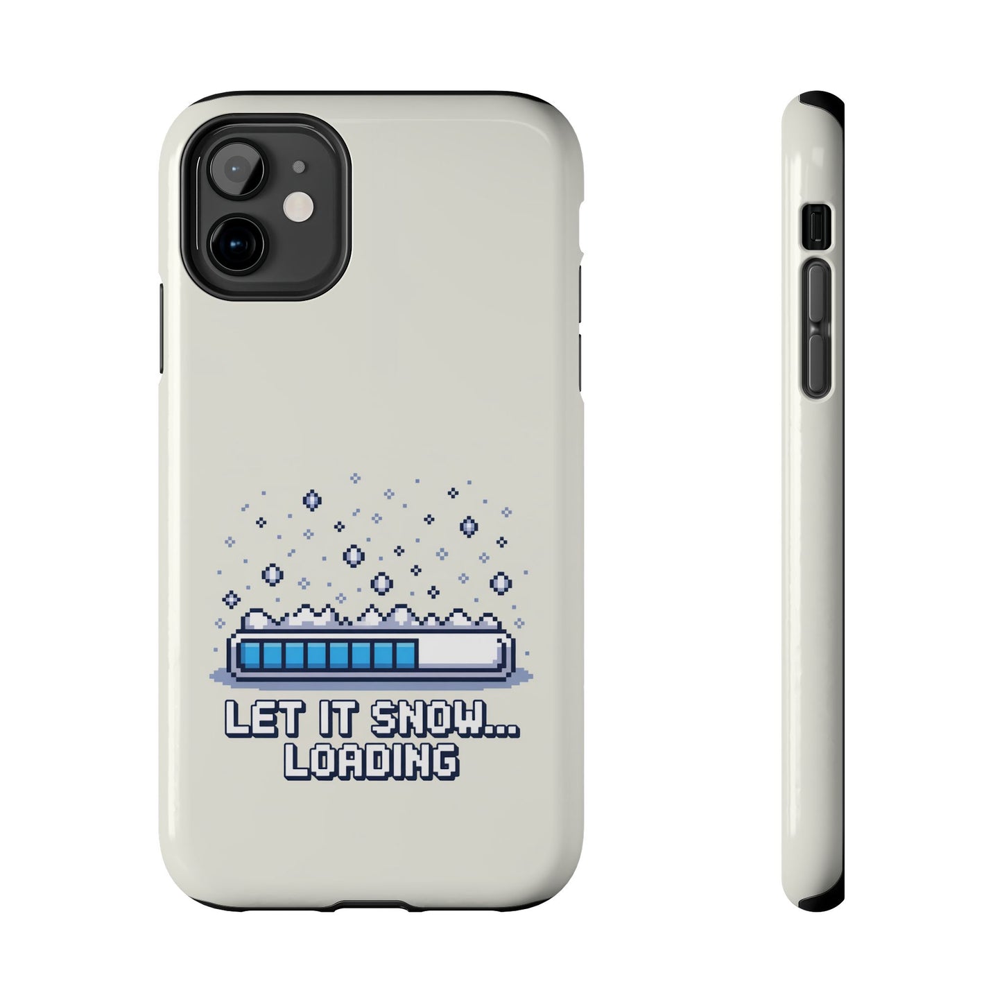 Snowy Vibe Tough Phone Case - Let It Snow Loading Design Pixel Art