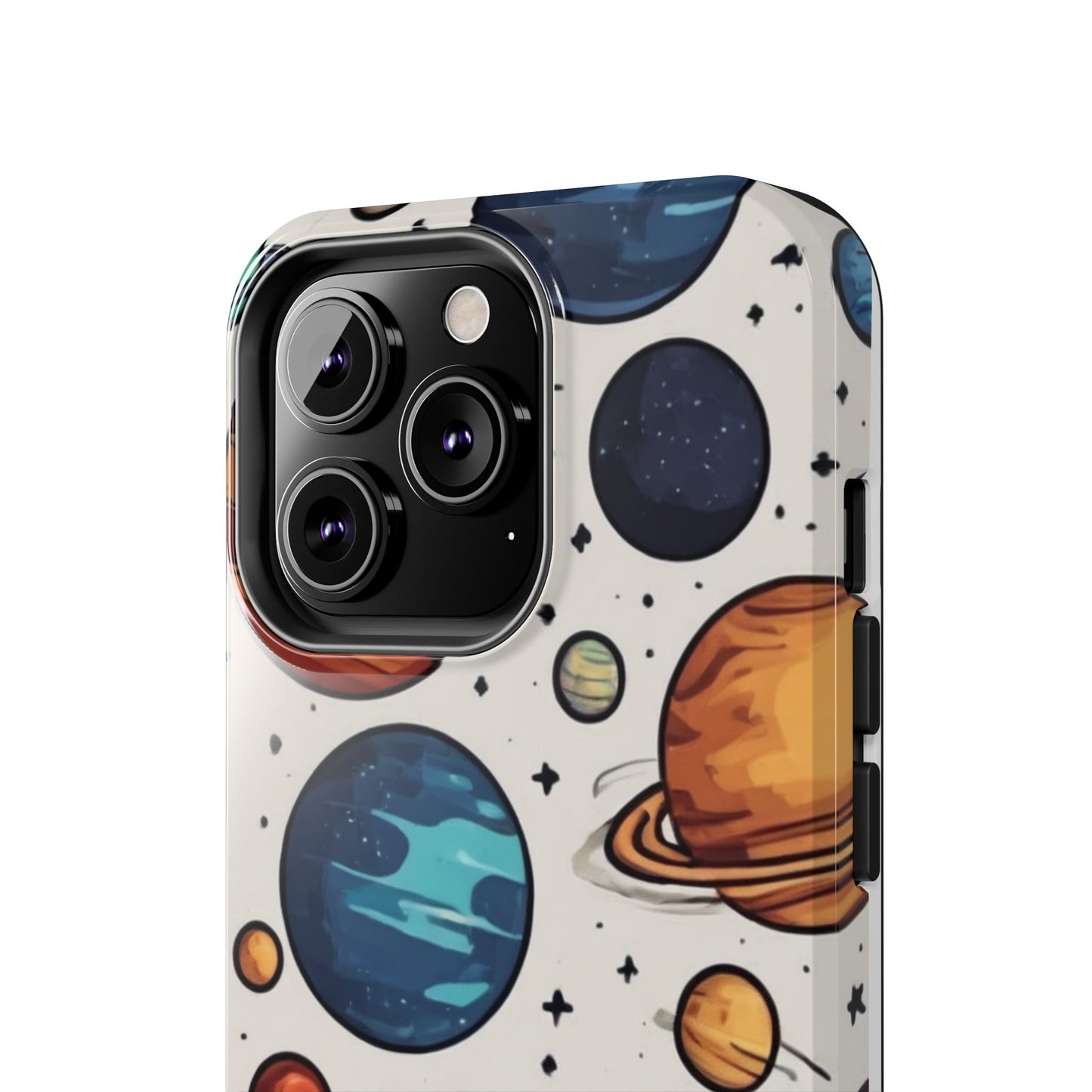 Cosmic Galaxy Tough Phone Case - Planetary Cartoon Design - for iPhone
