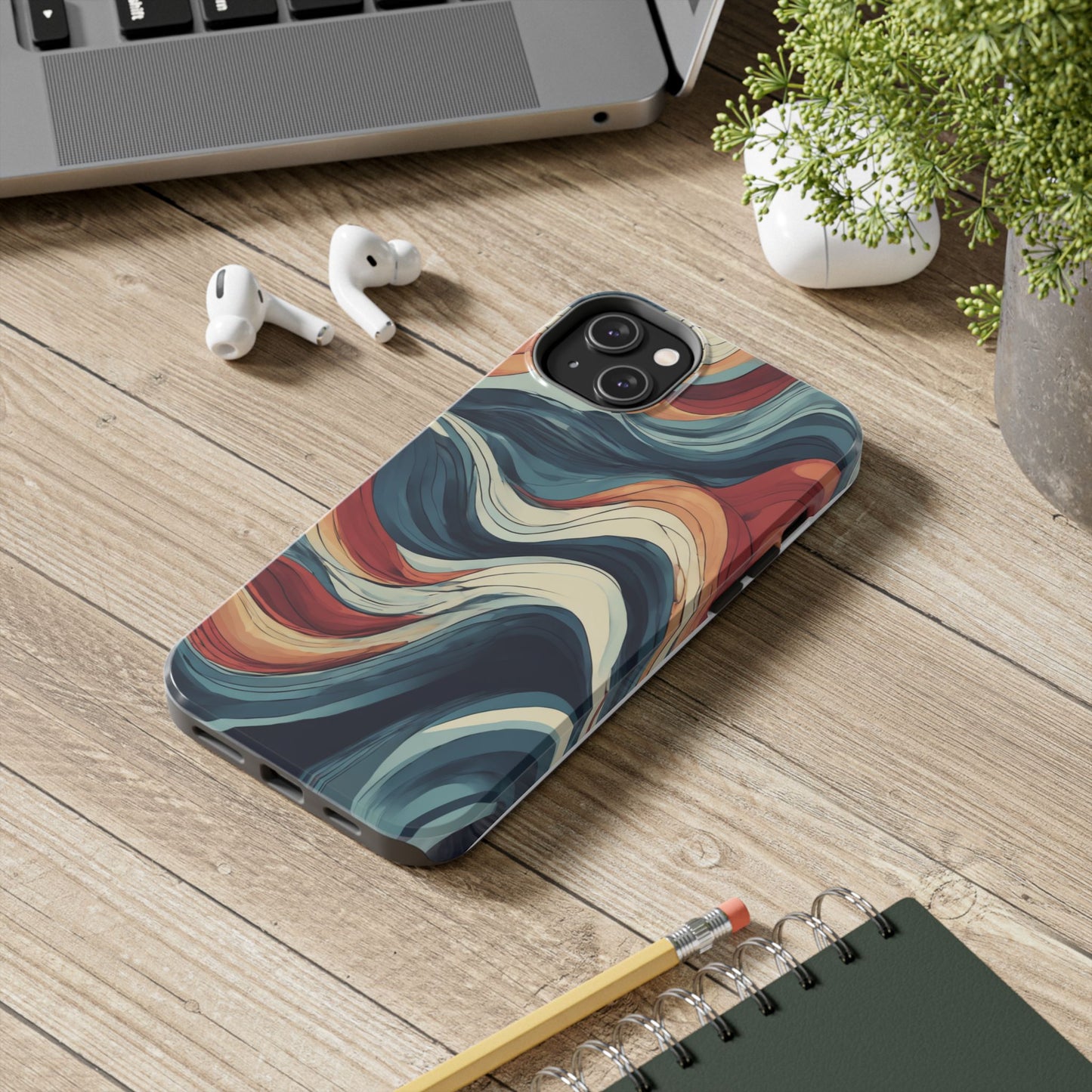 Abstract Wave Tough Phone Case | Stylish Protection for Daily Use - for iPhone
