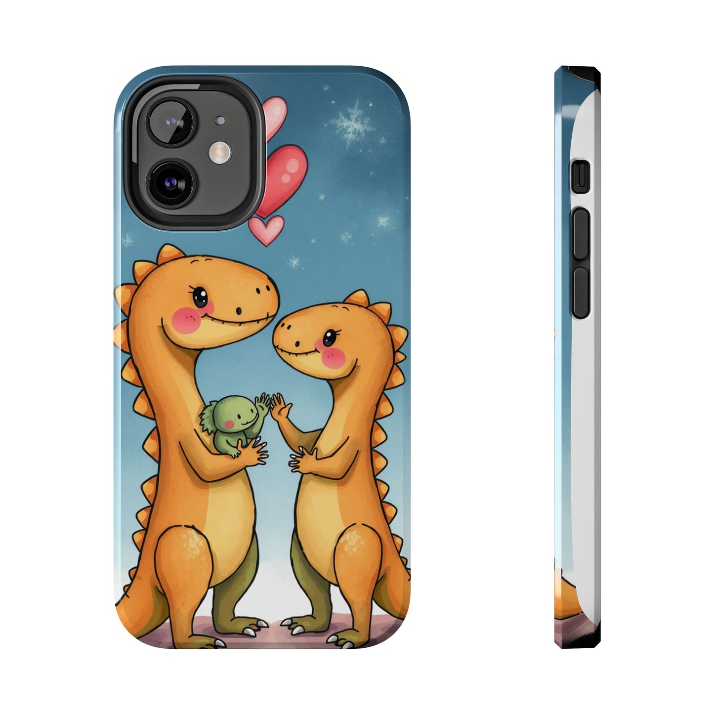 Dino Love Tough Phone Case - Cute & Durable Design for Kids & Parents