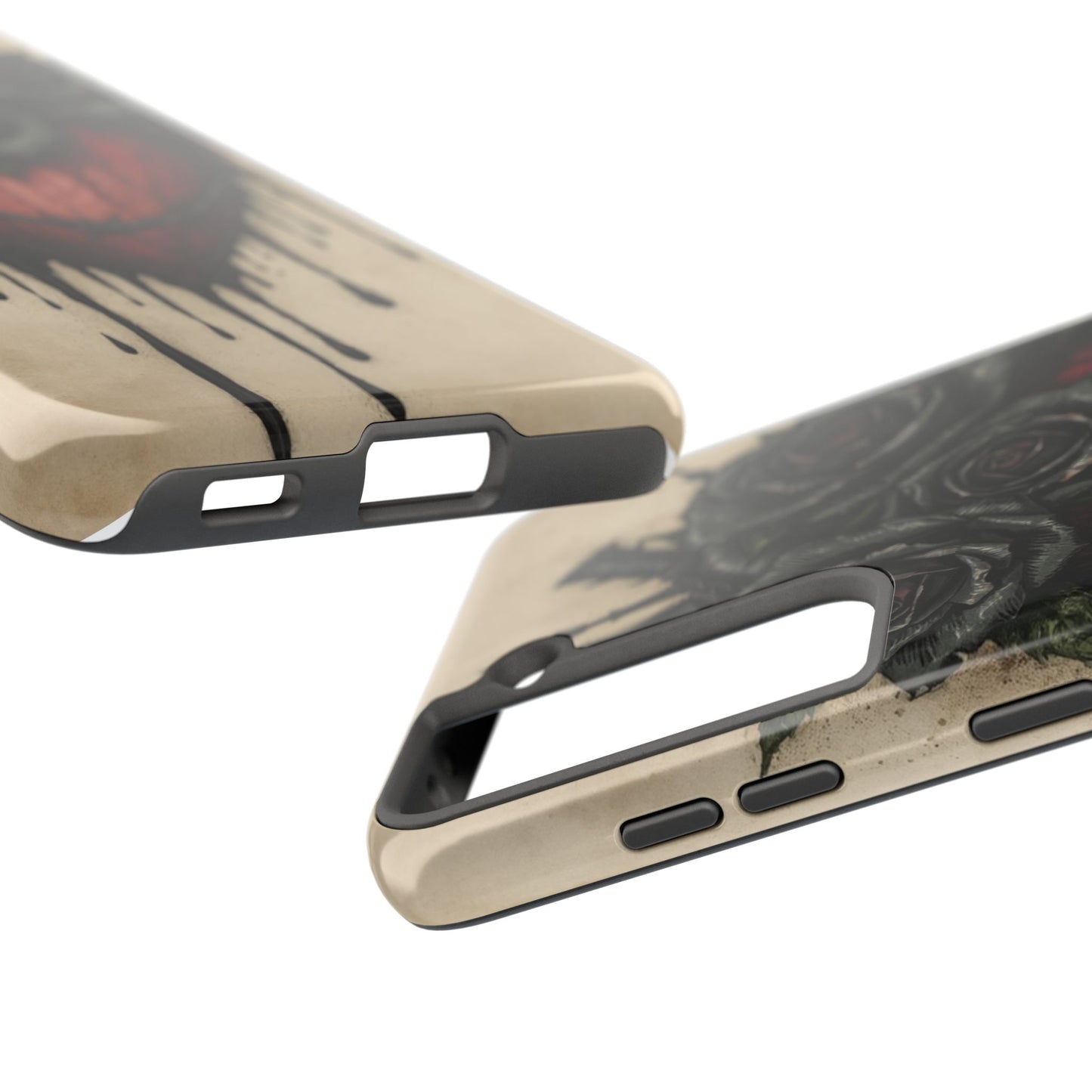 Gothic Heart Phone Case with Roses - Tough & Durable Design