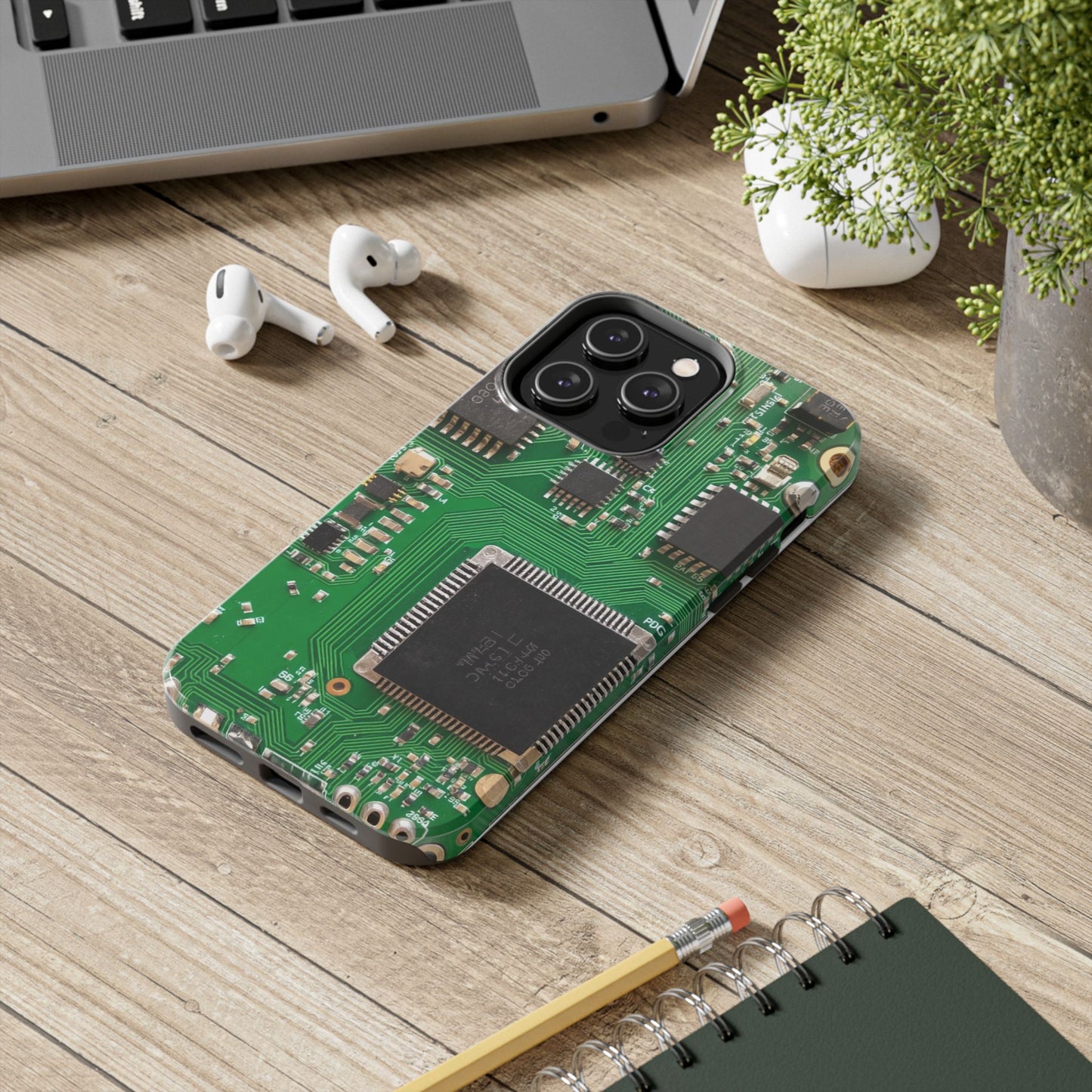 Circuit Board Tough Phone Case - Durable Tech Design