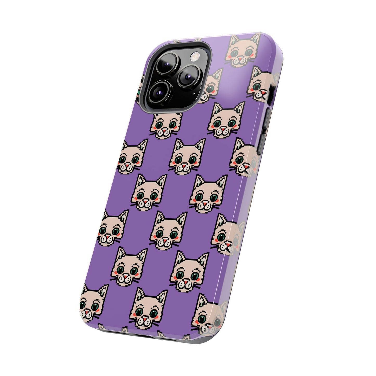 Cute Pixel Cat Tough Phone Case – Fun and Durable Protection for Cat Lovers - for iPhone