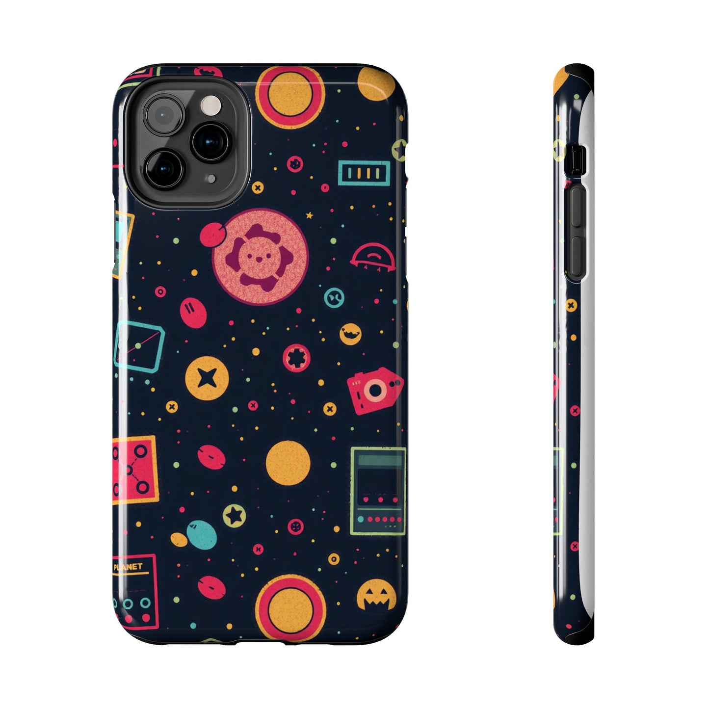 Colorful Space-Themed Tough Phone Case - Fun & Durable Protection for All Ages - for iPhone