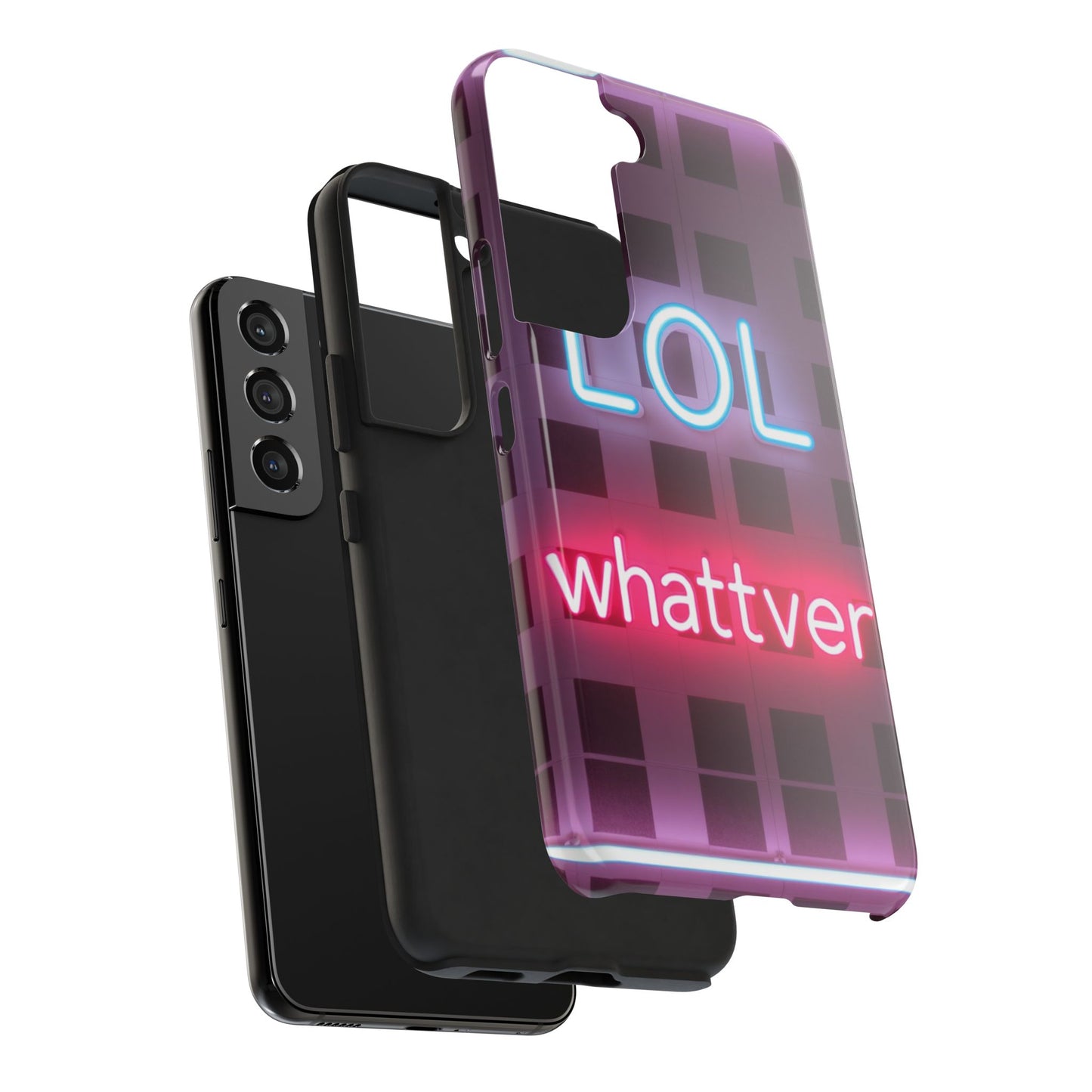 Neon Vibe Tough Phone Case - 'LOL Whatevr' Design for Trendsetters