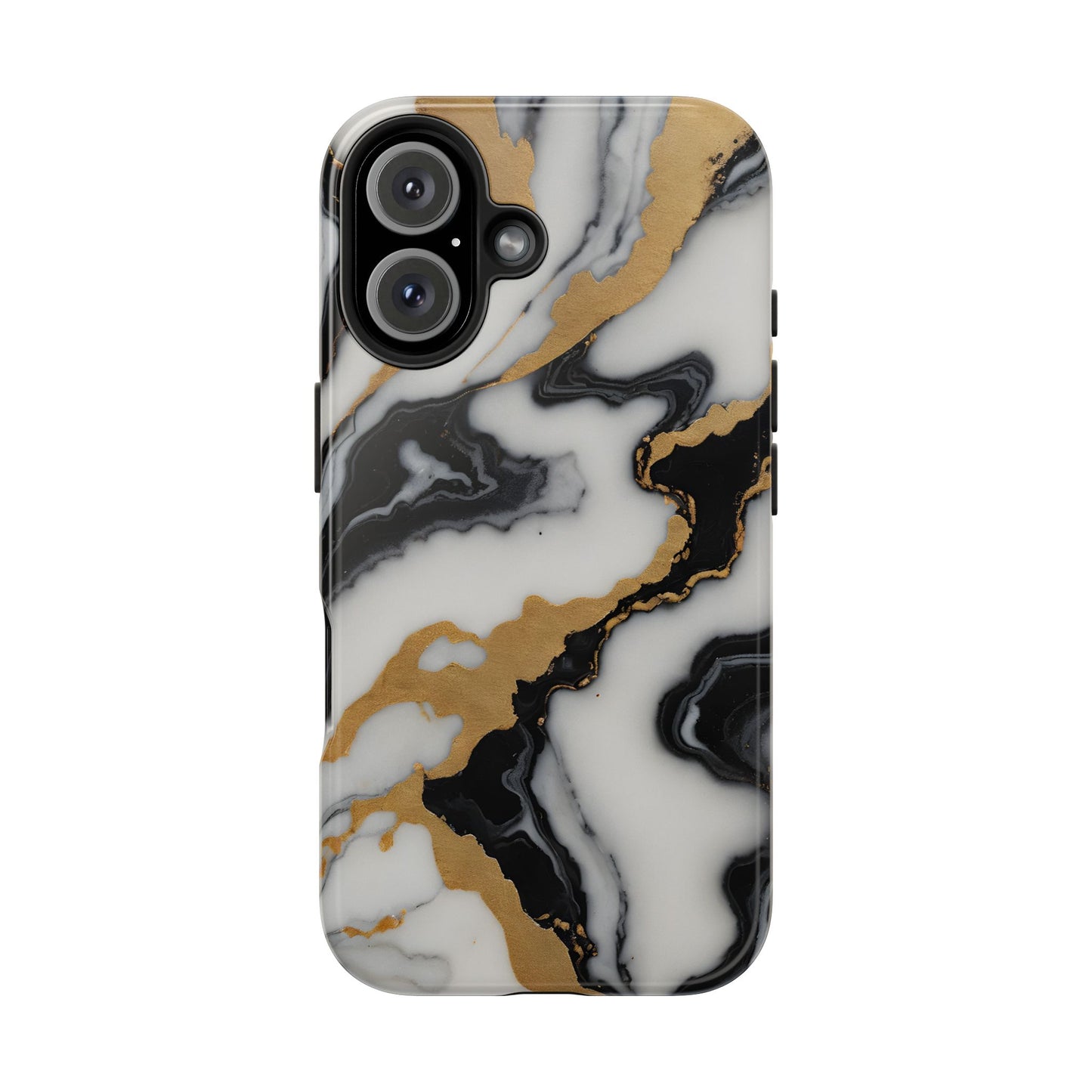 Elegant Gold Marble Tough Phone Case - Stylish Protection for Your iPhone