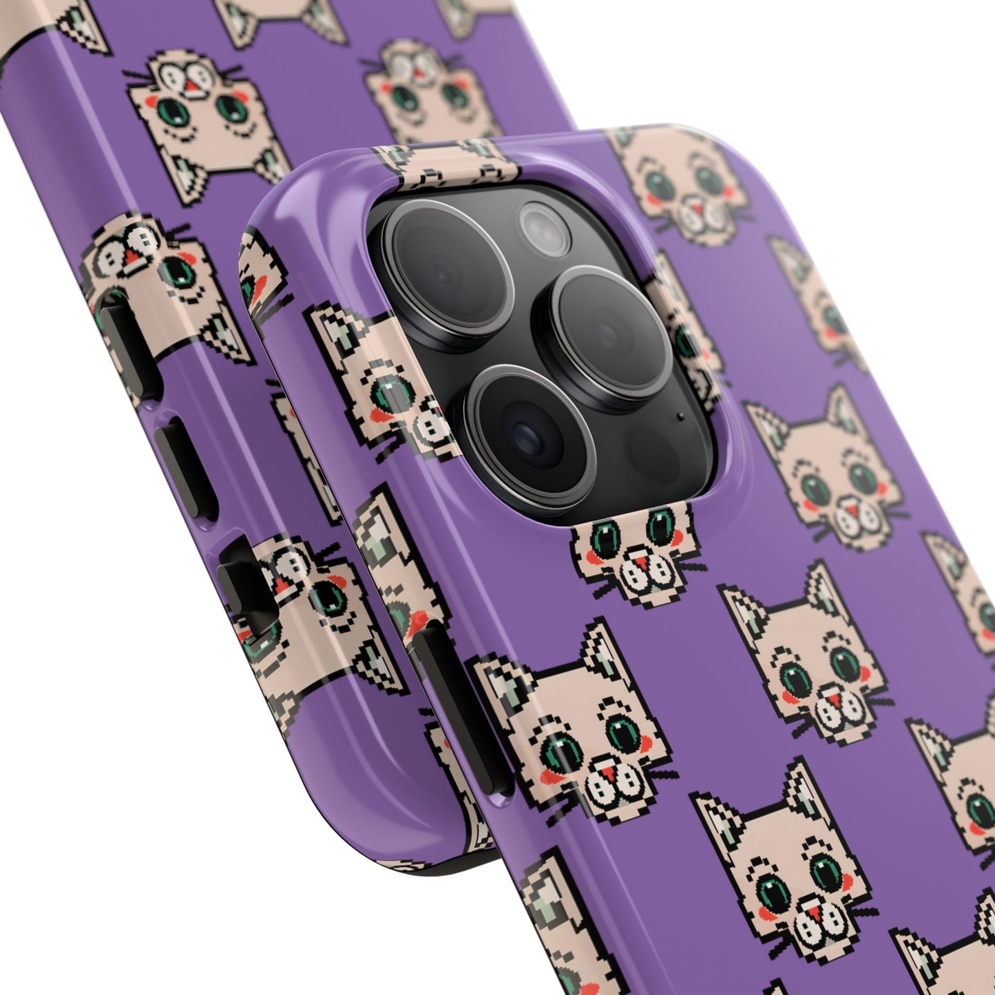 Cute Pixel Cat Tough Phone Case – Fun and Durable Protection for Cat Lovers - for iPhone