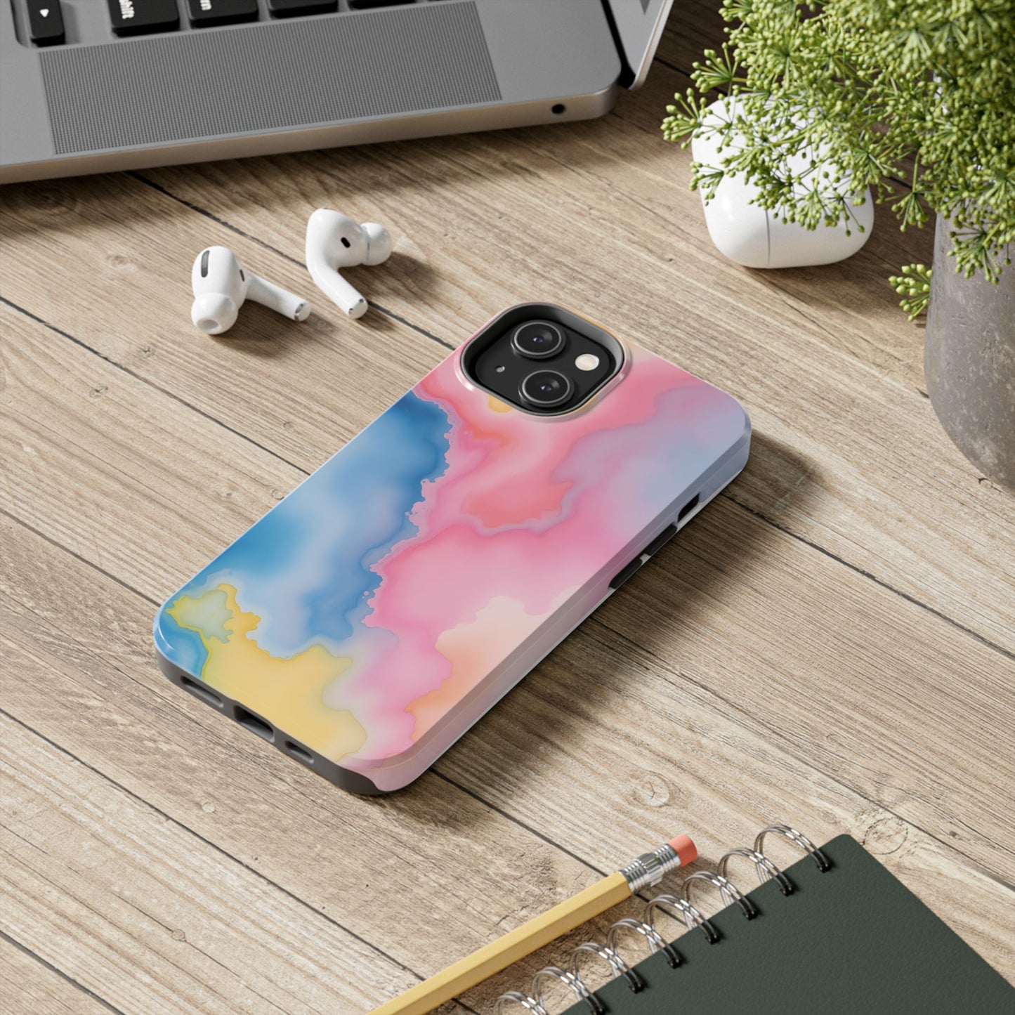 Painted Watercolor Tough Phone Case - Durable Protection with Artistic Vibes - for iPhone
