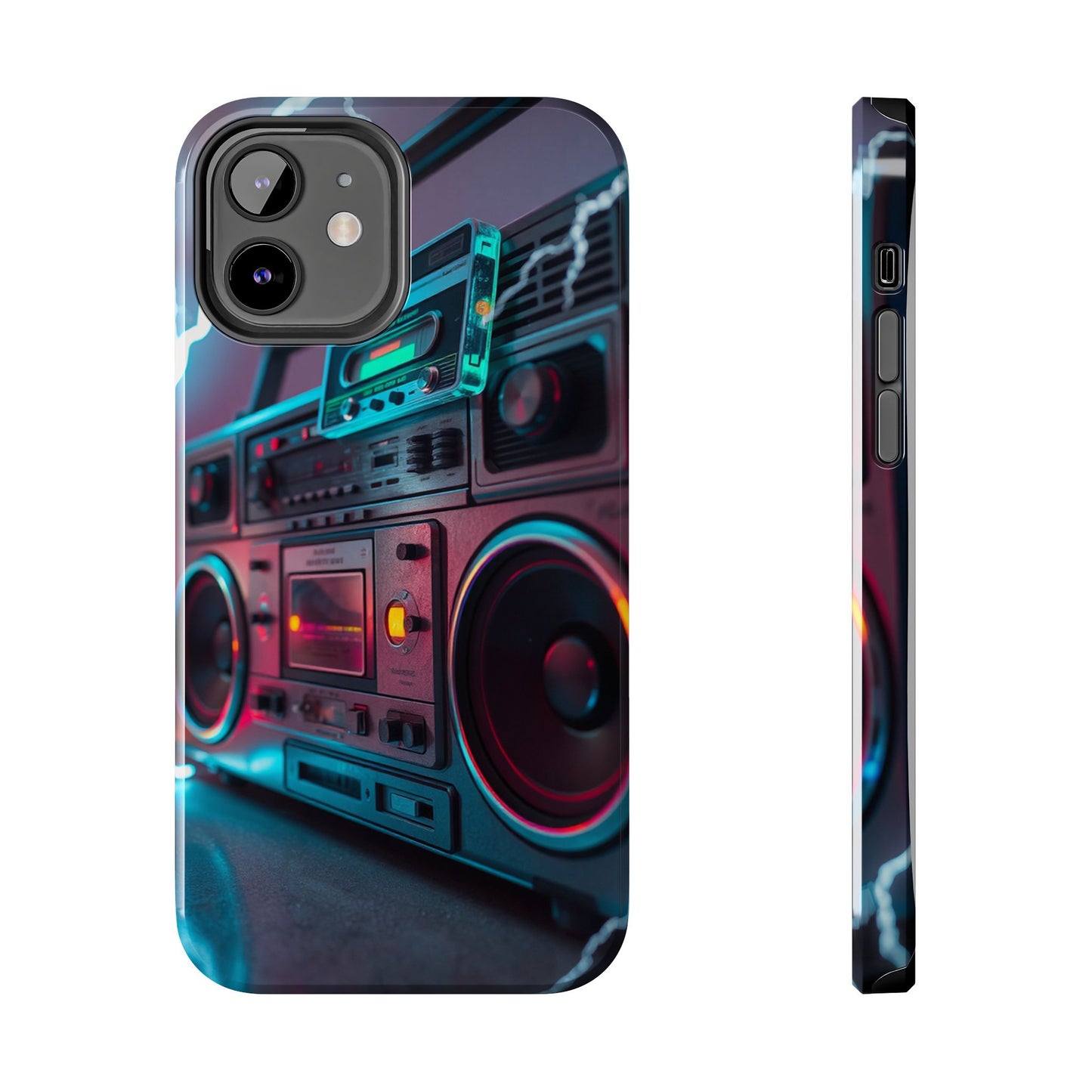 Retro Boombox Tough Phone Case – Vibrant Protection for Music Lovers