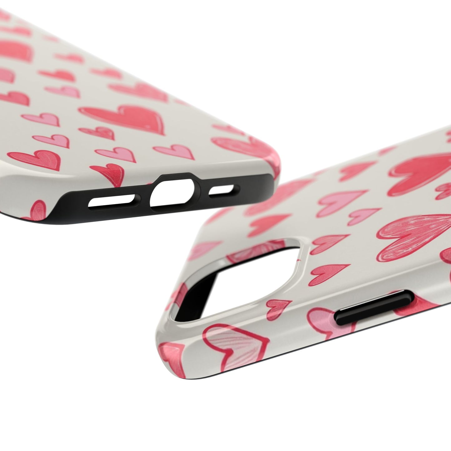 Heart Pattern Tough Phone Case - Cute and Stylish Protection