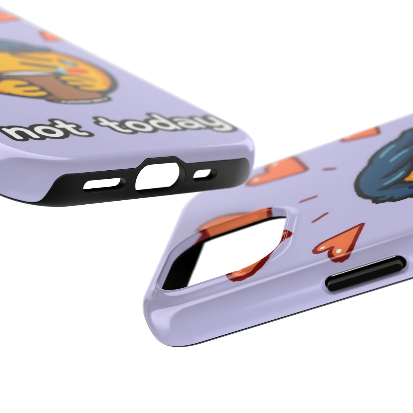 Cute Tough Phone Case - 'Not Today' Emoji Design