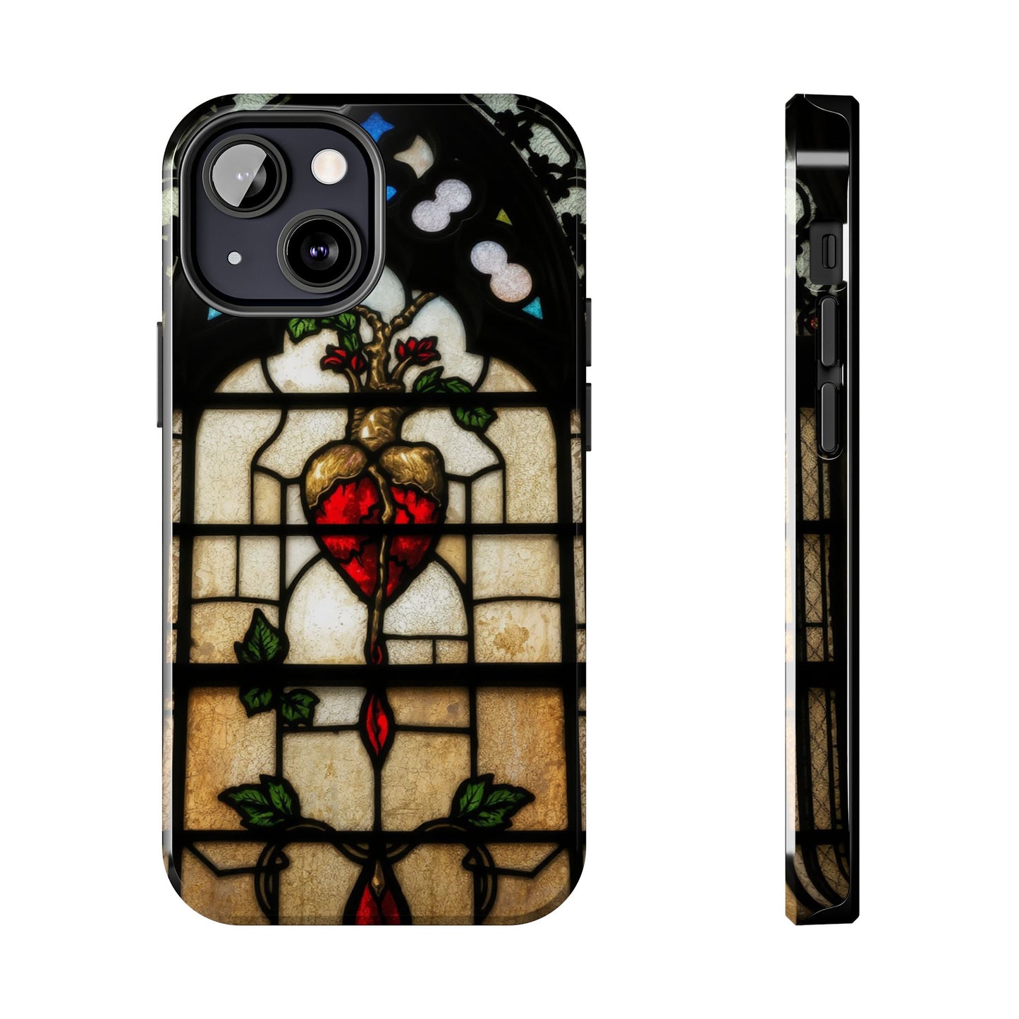 Stained Glass Heart Tough Phone Case - Unique Design for Protection & Style