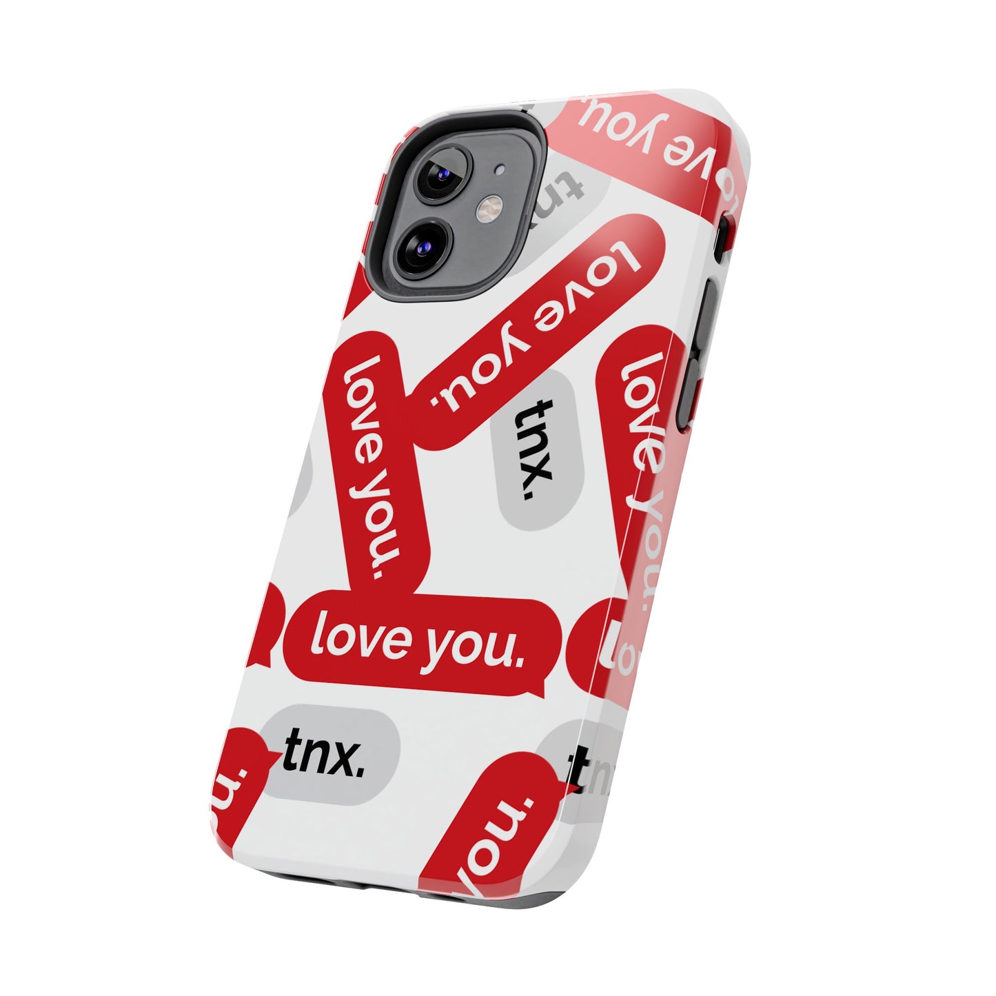Love You&Tnx Tough Phone Case - Stylish and Protective for iPhone