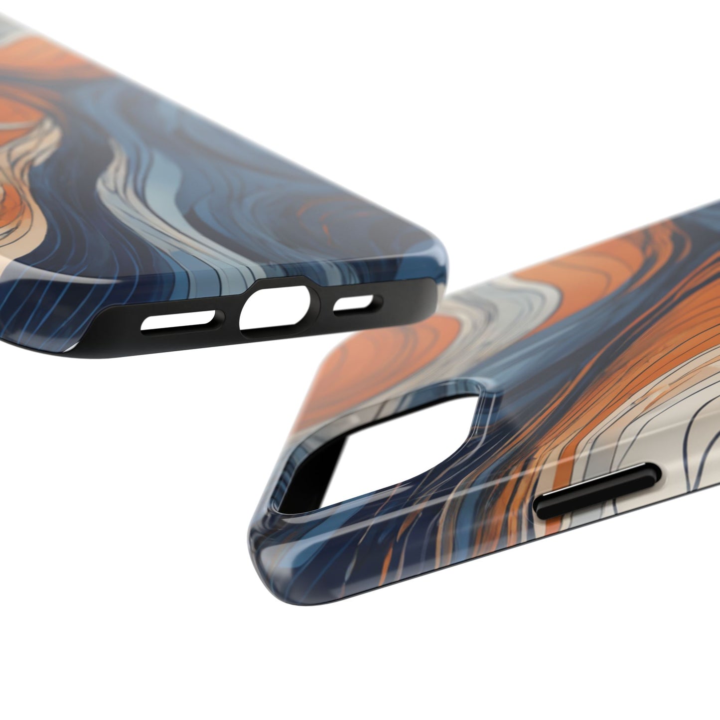 Artistic Tough Phone Case - Vibrant Abstract  Waves Design - for iPhone