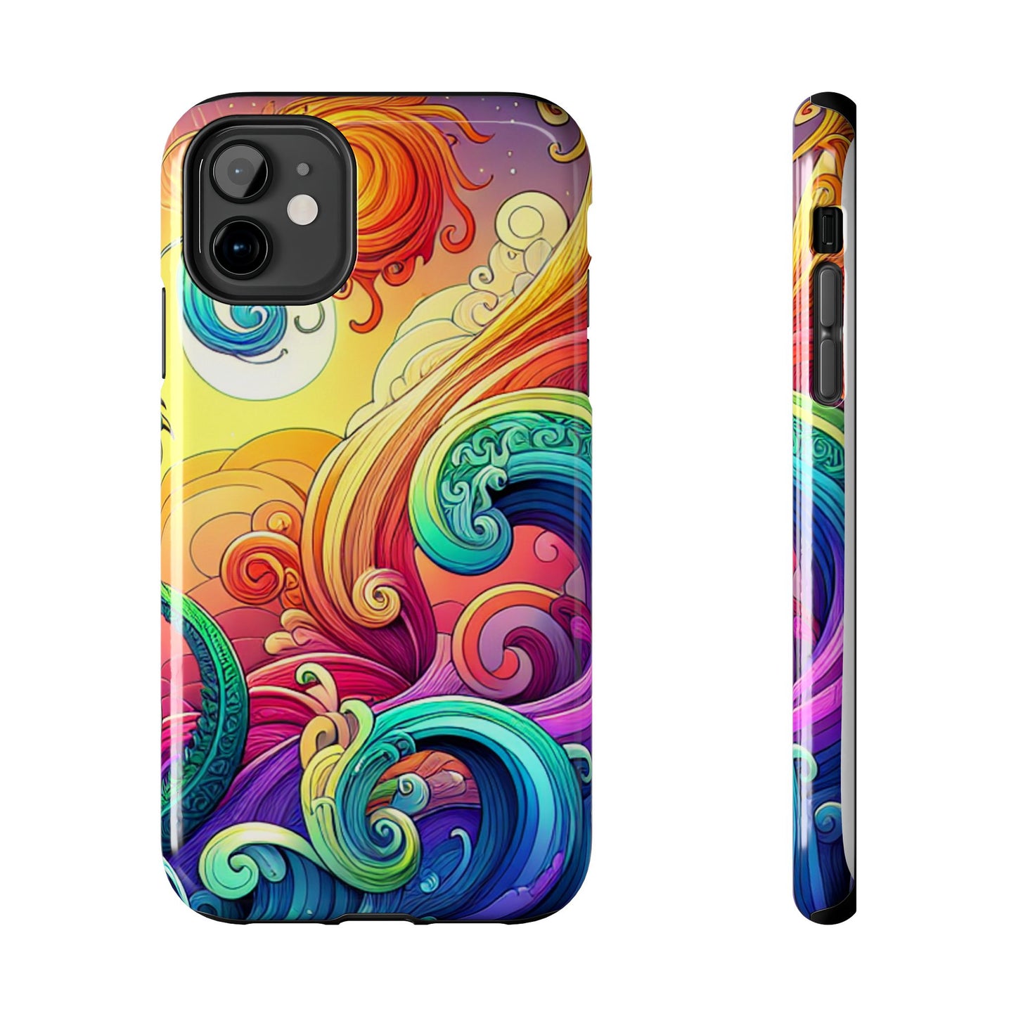 Fantasy Ocean Waves Tough Phone Case - Colorful Protective Cover - for iPhone