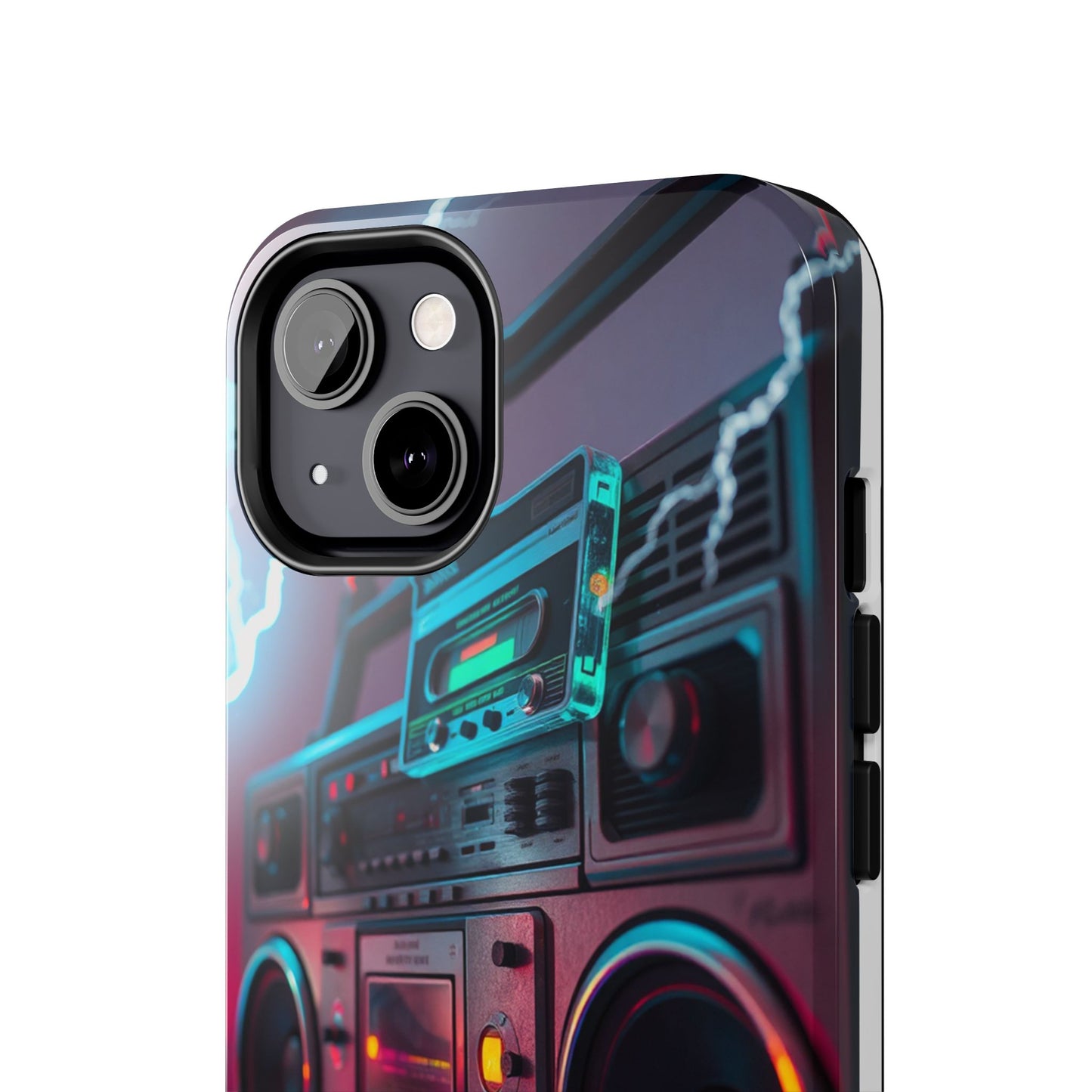 Retro Boombox Tough Phone Case – Vibrant Protection for Music Lovers