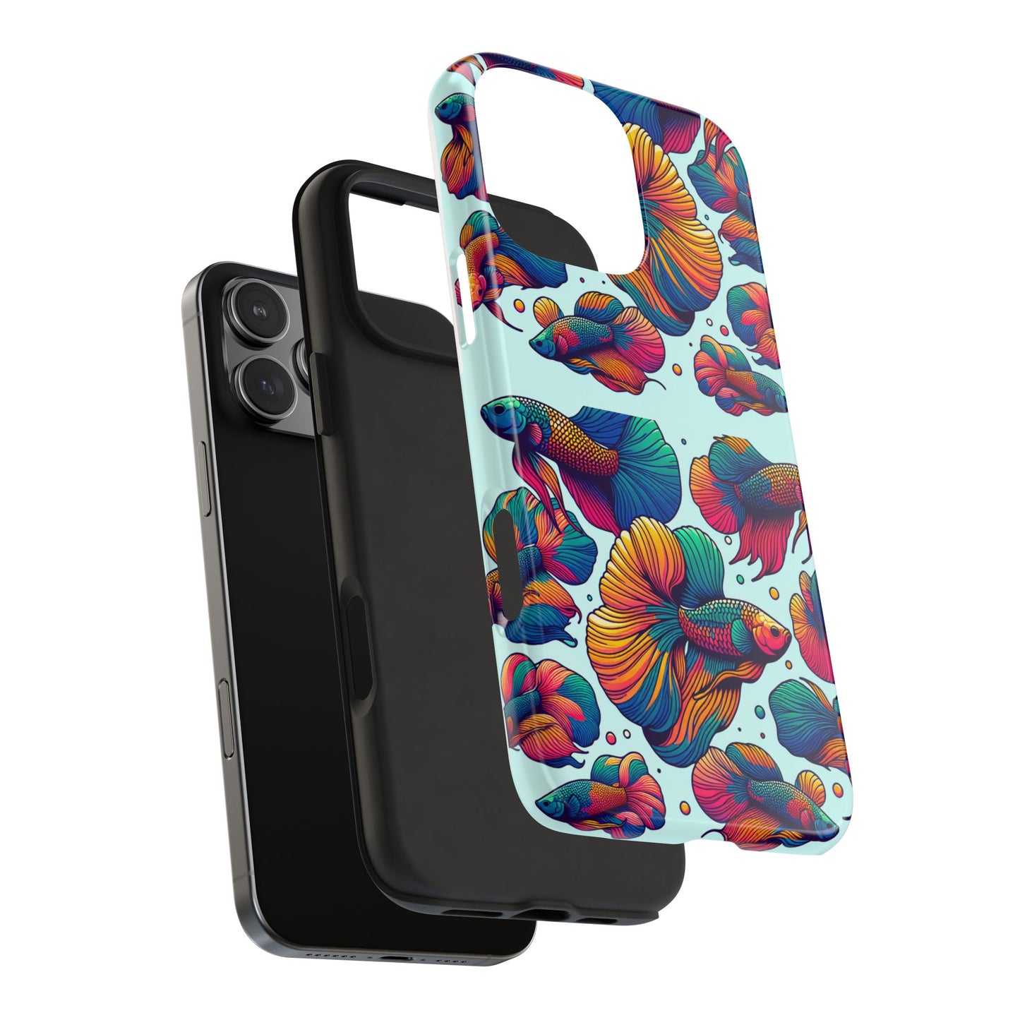 Colorful Fish Pattern Tough Phone Case - Aquatic Lovers - for iPhone