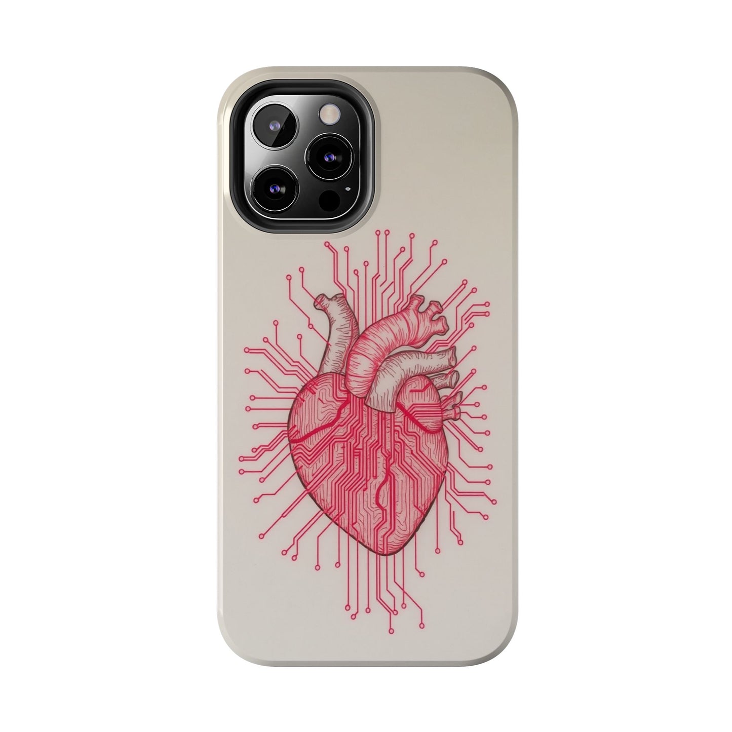 Heart Circuit Tough Phone Case – Unique Tech-Inspired Design for Tech Lovers