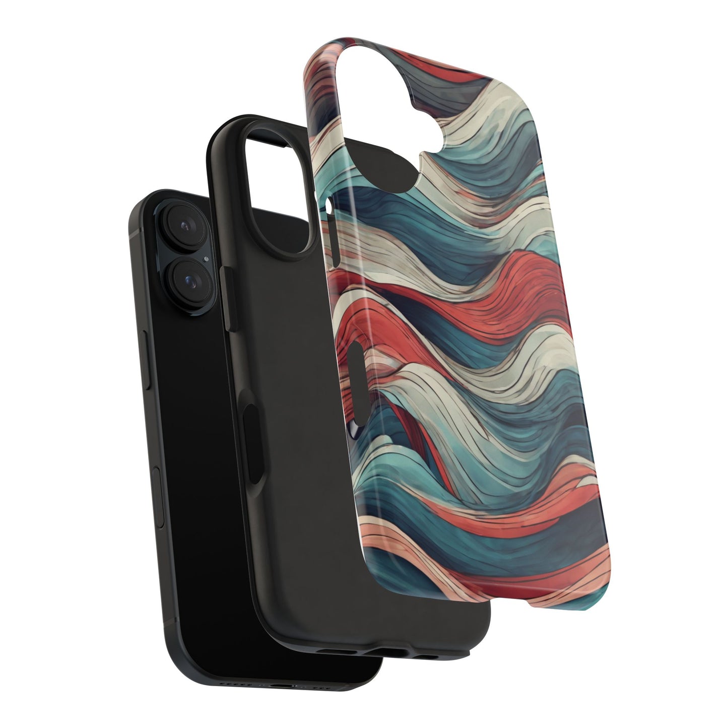Abstract Waves Tough Phone Case - Stylish & Durable Phone Protection - for iPhone