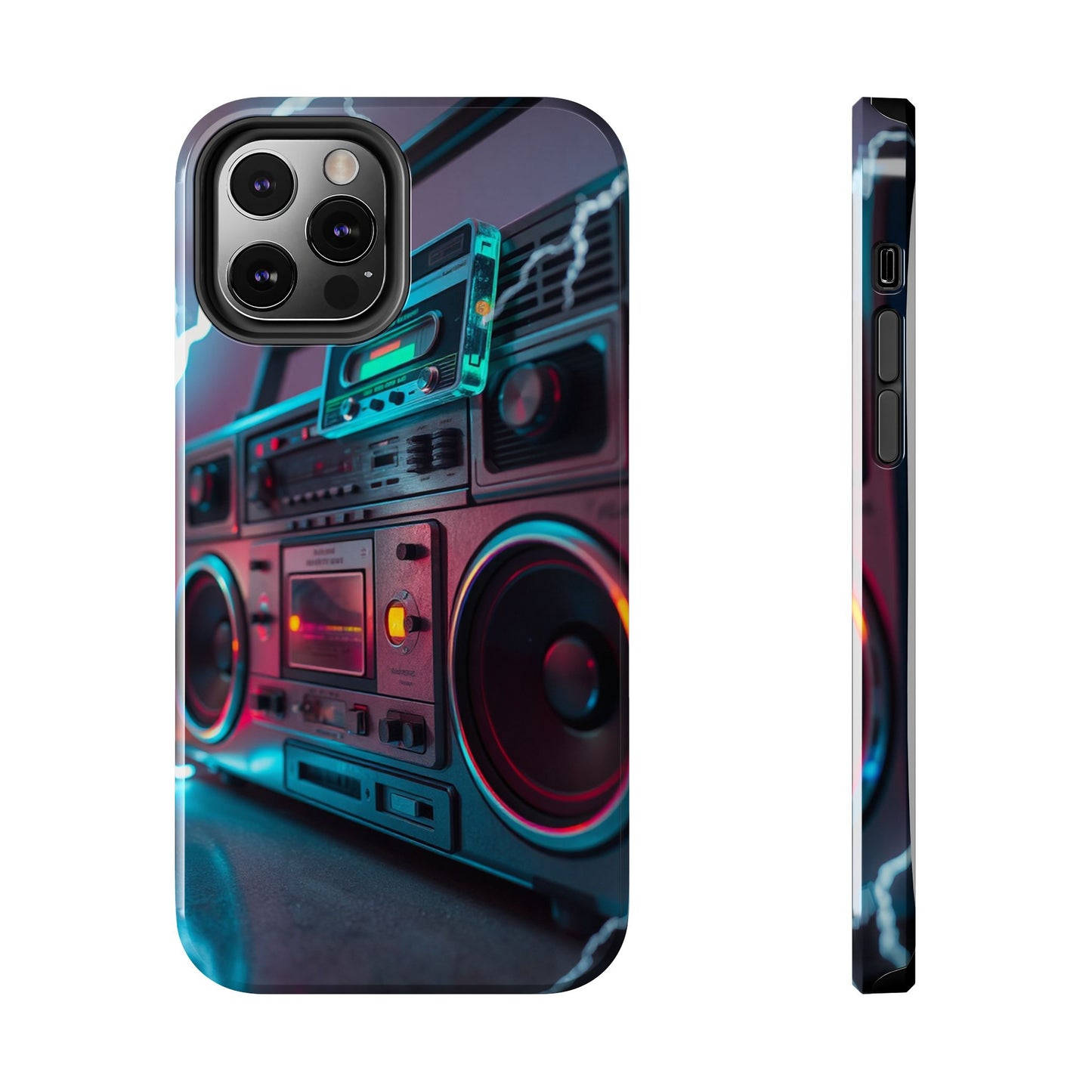 Retro Boombox Tough Phone Case – Vibrant Protection for Music Lovers