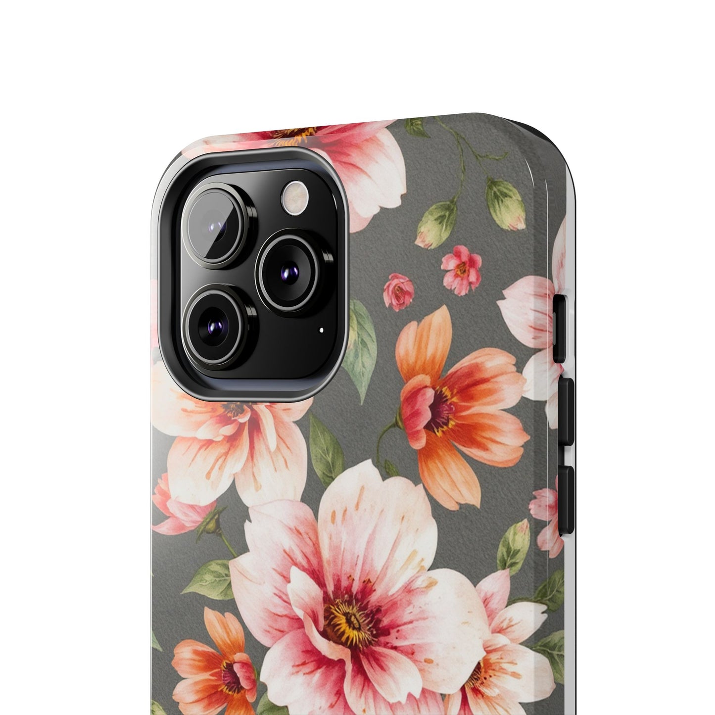 Floral Pink Tough Phone Case - Stylish & Durable Floral Design - for iPhone