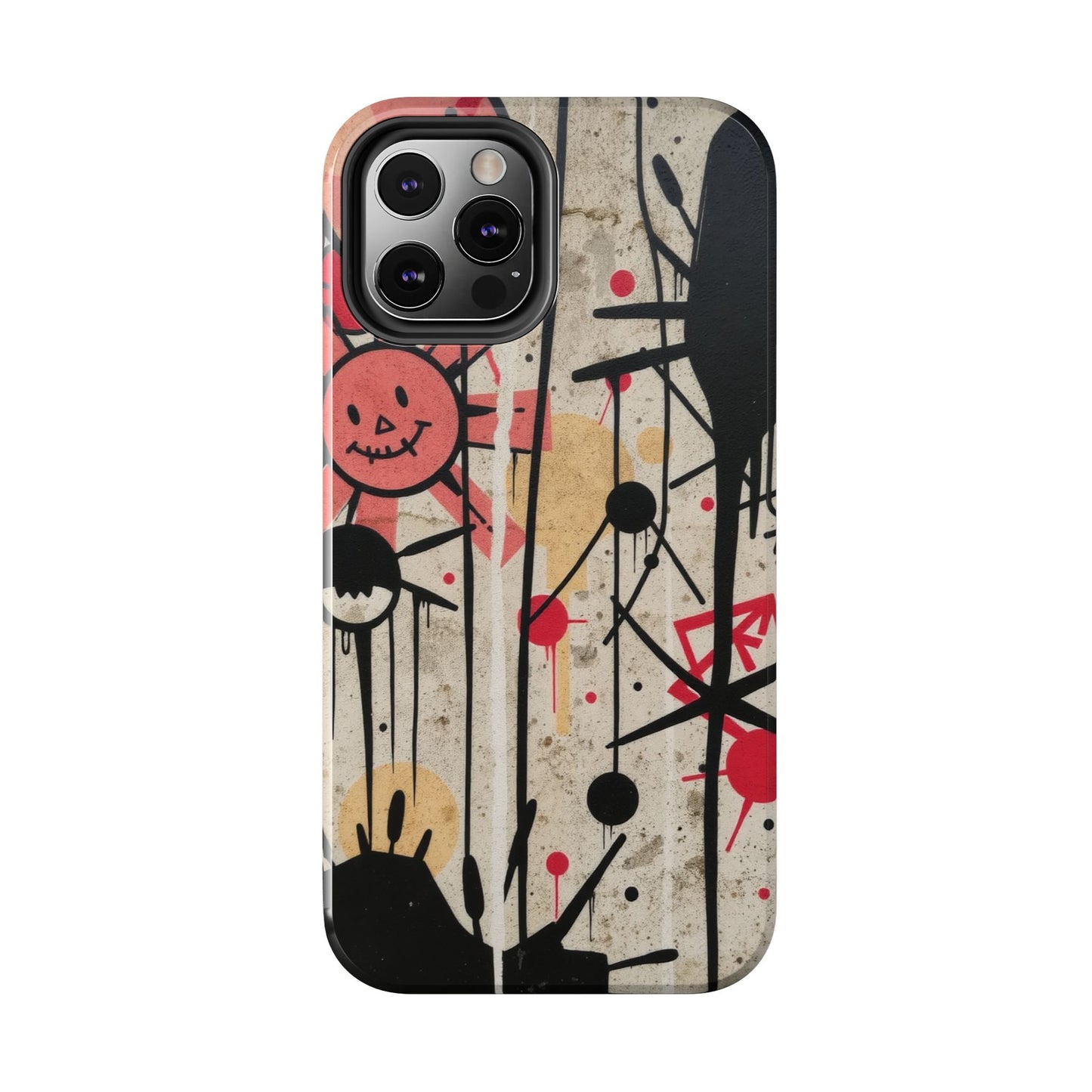 Artistic Tough Phone Case - Abstract Fun Grafitti Design for Protective Style - for iPhone